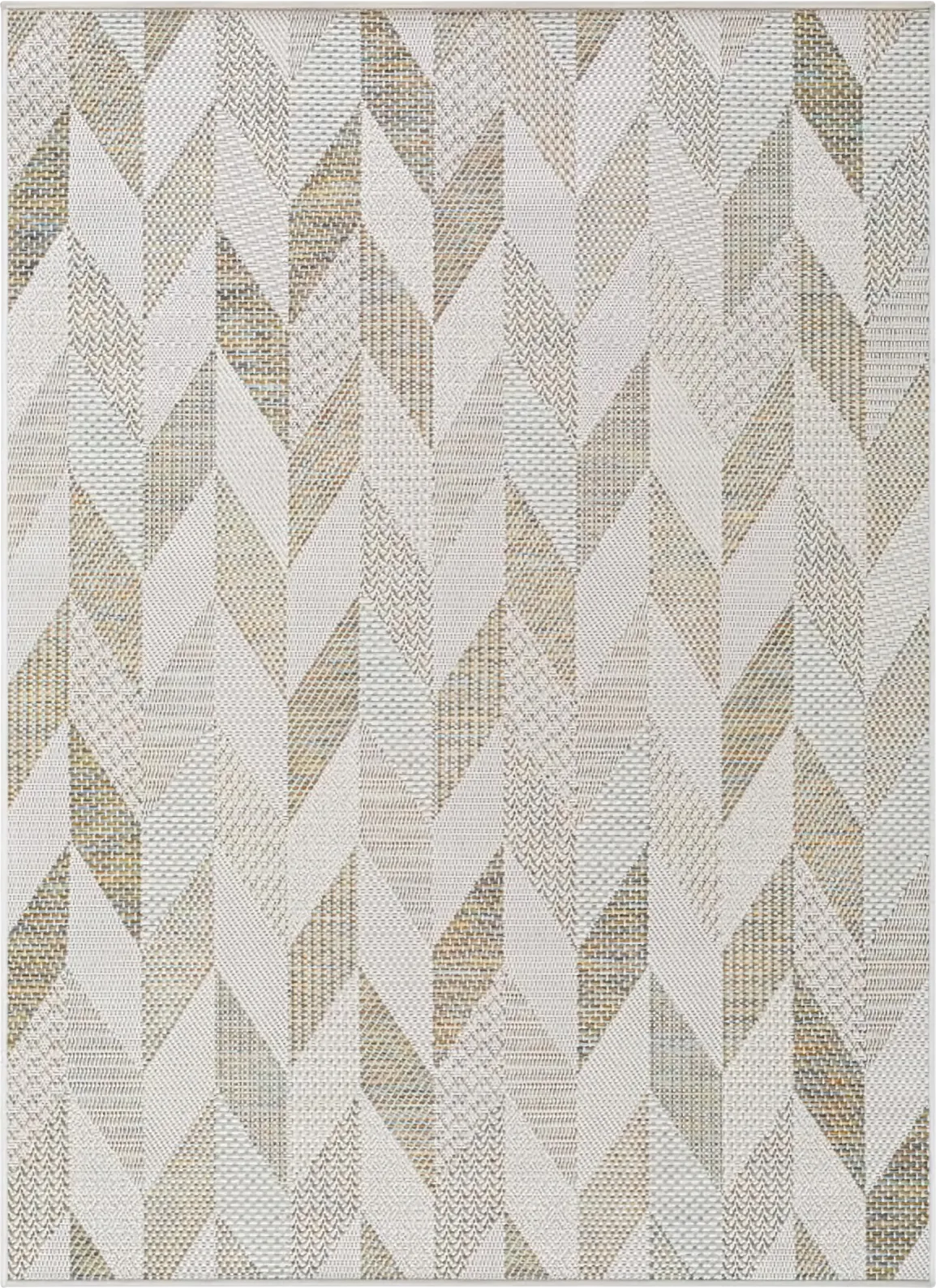 Chevron Vista Tan Multi 5'x7' Indoor/Outdoor Rug - Image 1