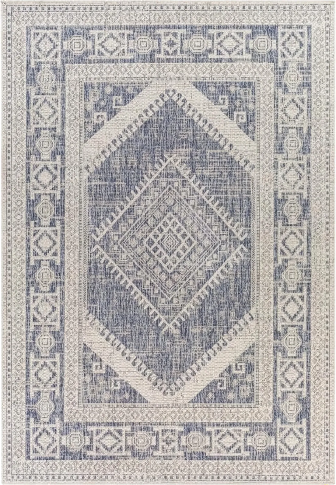 Azure Mesa Blue 6'7" x 9' Indoor/Outdoor Rug - Thumbnail - Image 1