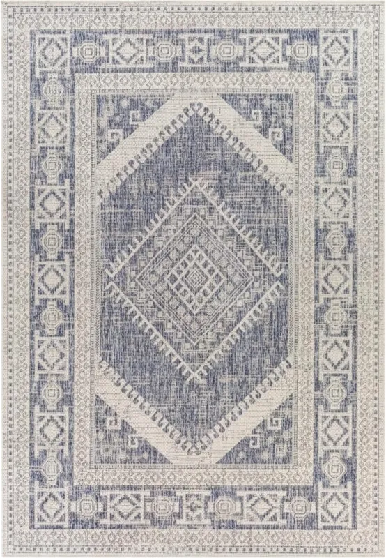 Azure Mesa Blue 6'7" x 9' Indoor/Outdoor Rug