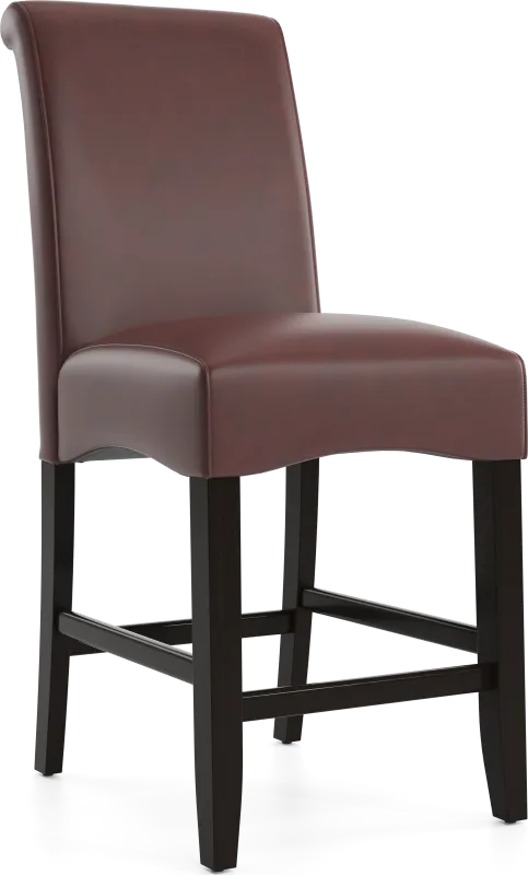 Watercolor Burgundy Upholstered Stool