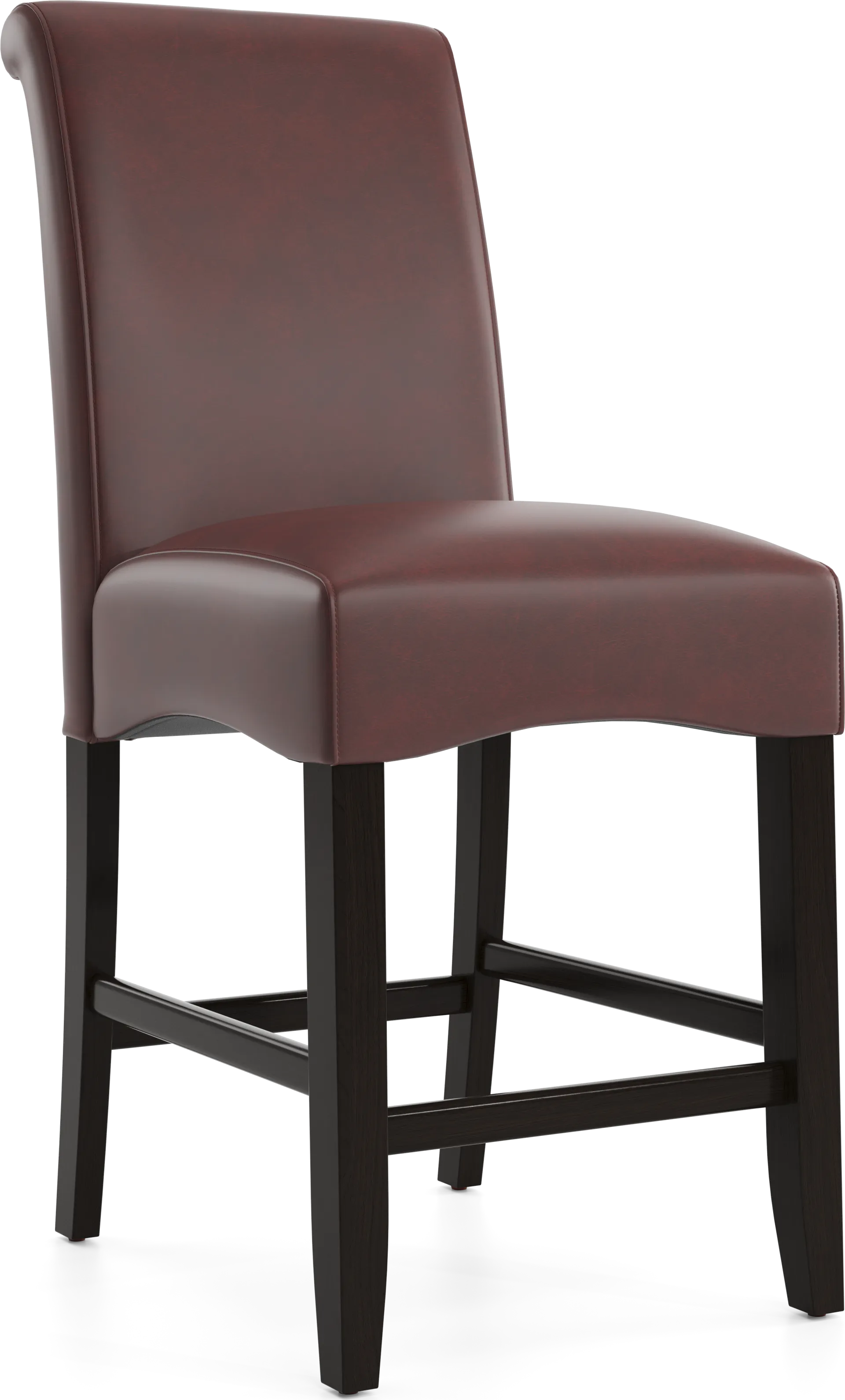 Watercolor Burgundy Upholstered Stool - Image 1