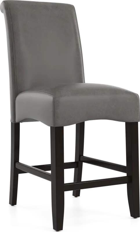 Watercolor Gray Upholstered Stool