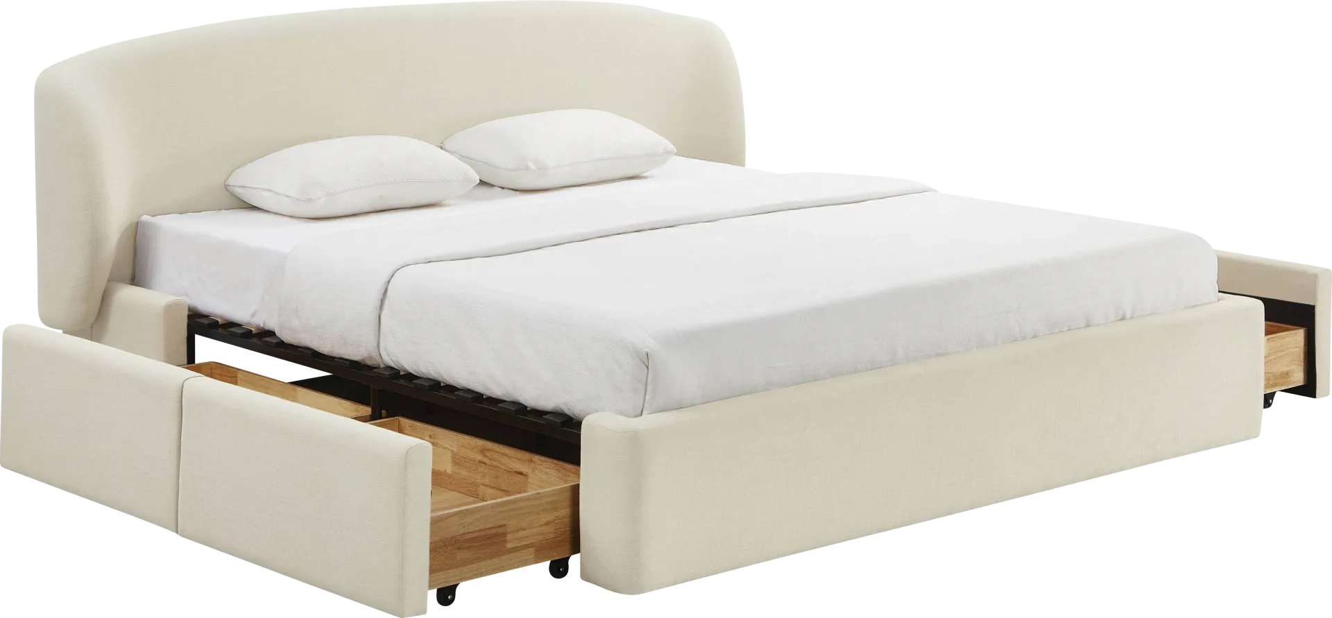 Owlair Cream King Storage Bed - Image 1
