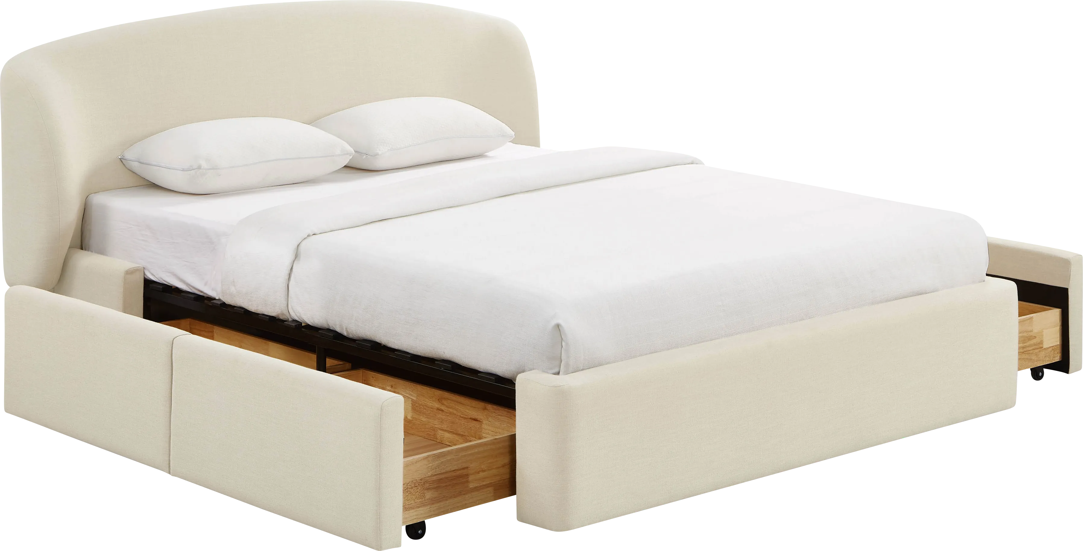 Owlair Cream Queen Bed - Thumbnail - Image 1