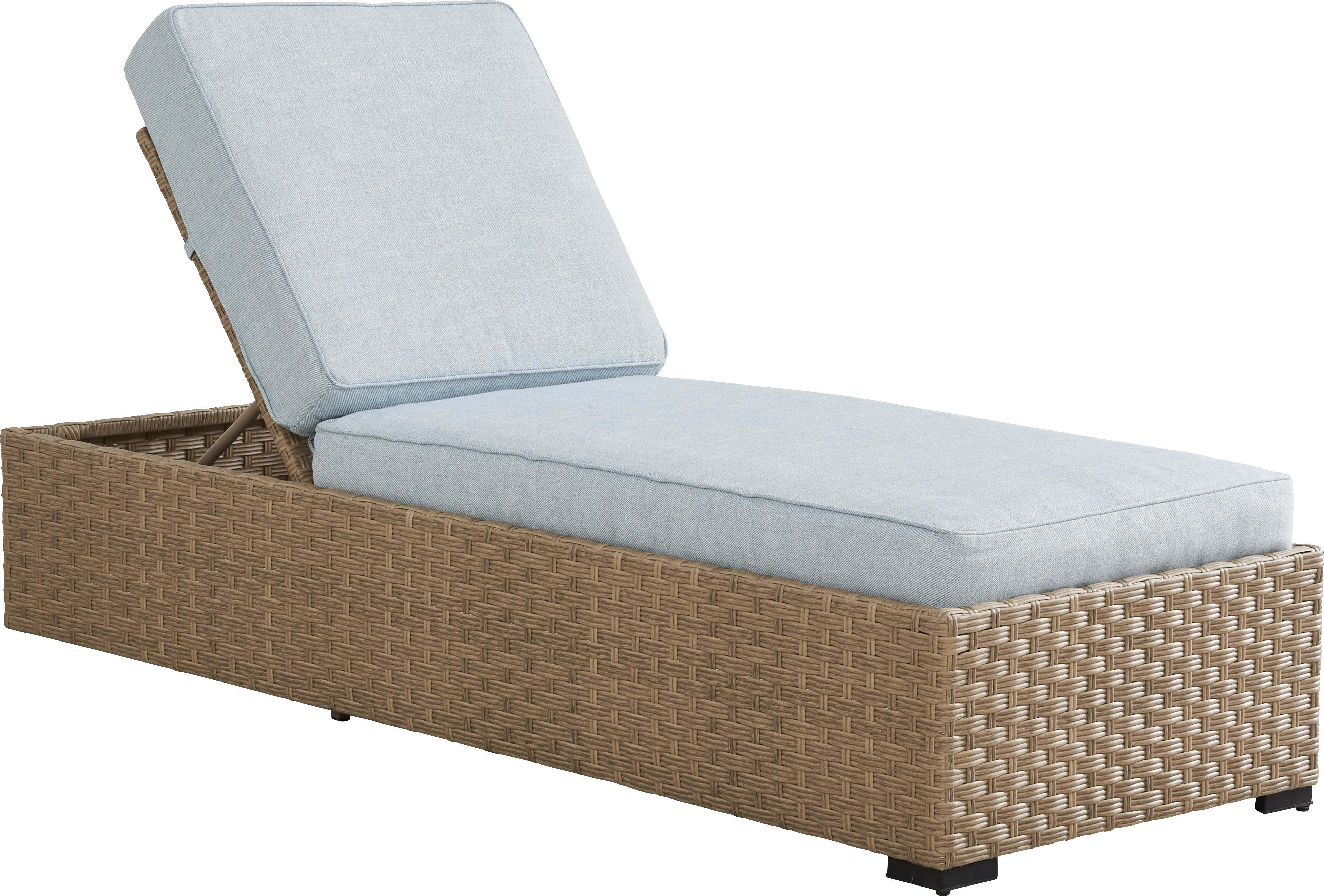 Rialto II Natural Outdoor Chaise with Sky Cushions - Thumbnail - Image 1