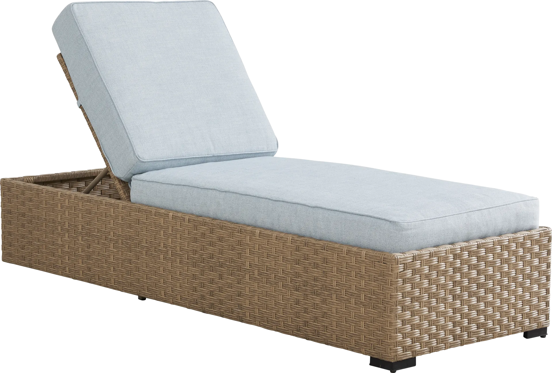 Rialto II Natural Outdoor Chaise with Sky Cushions - Image 1