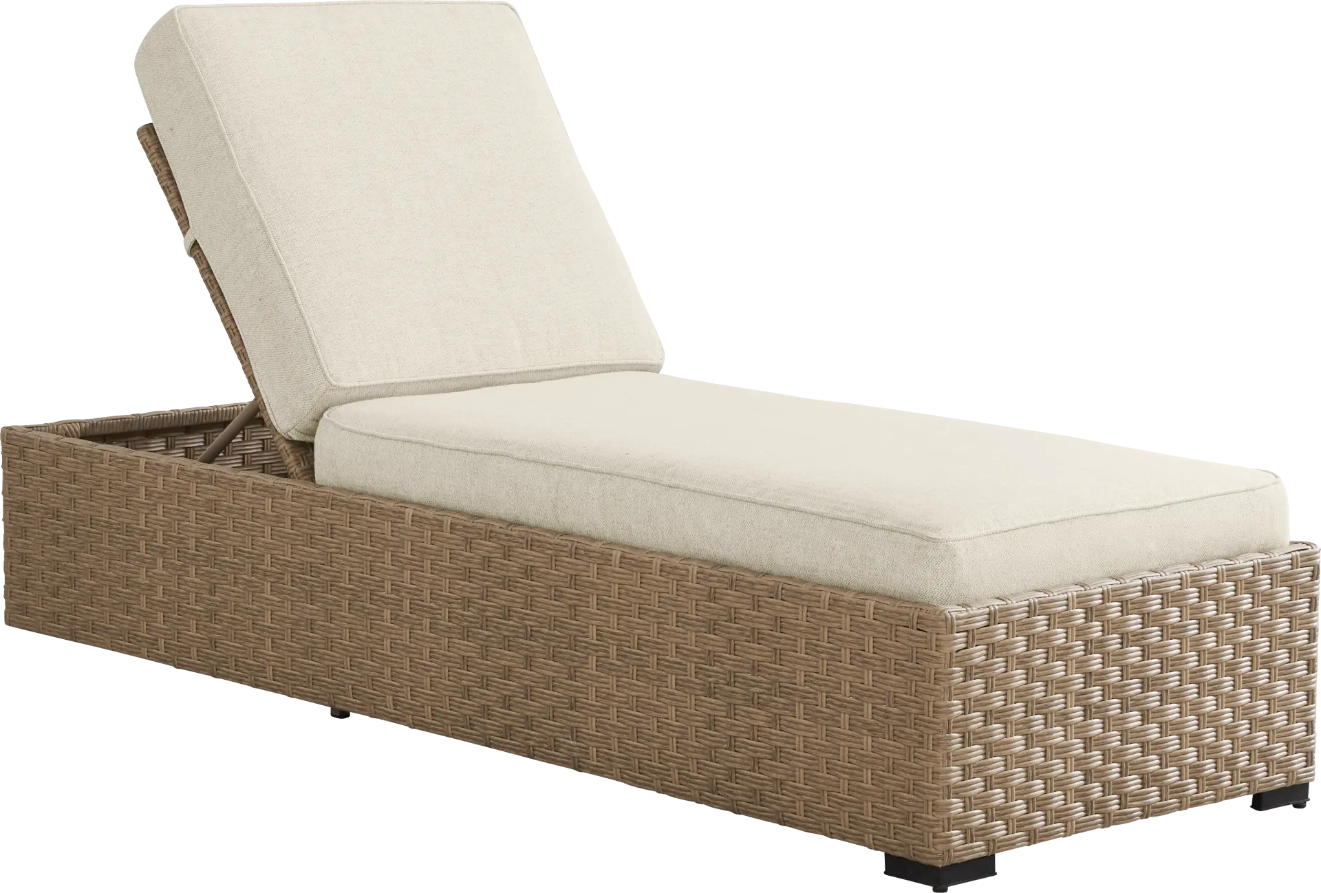 Rialto II Natural Outdoor Chaise with Sand Cushions