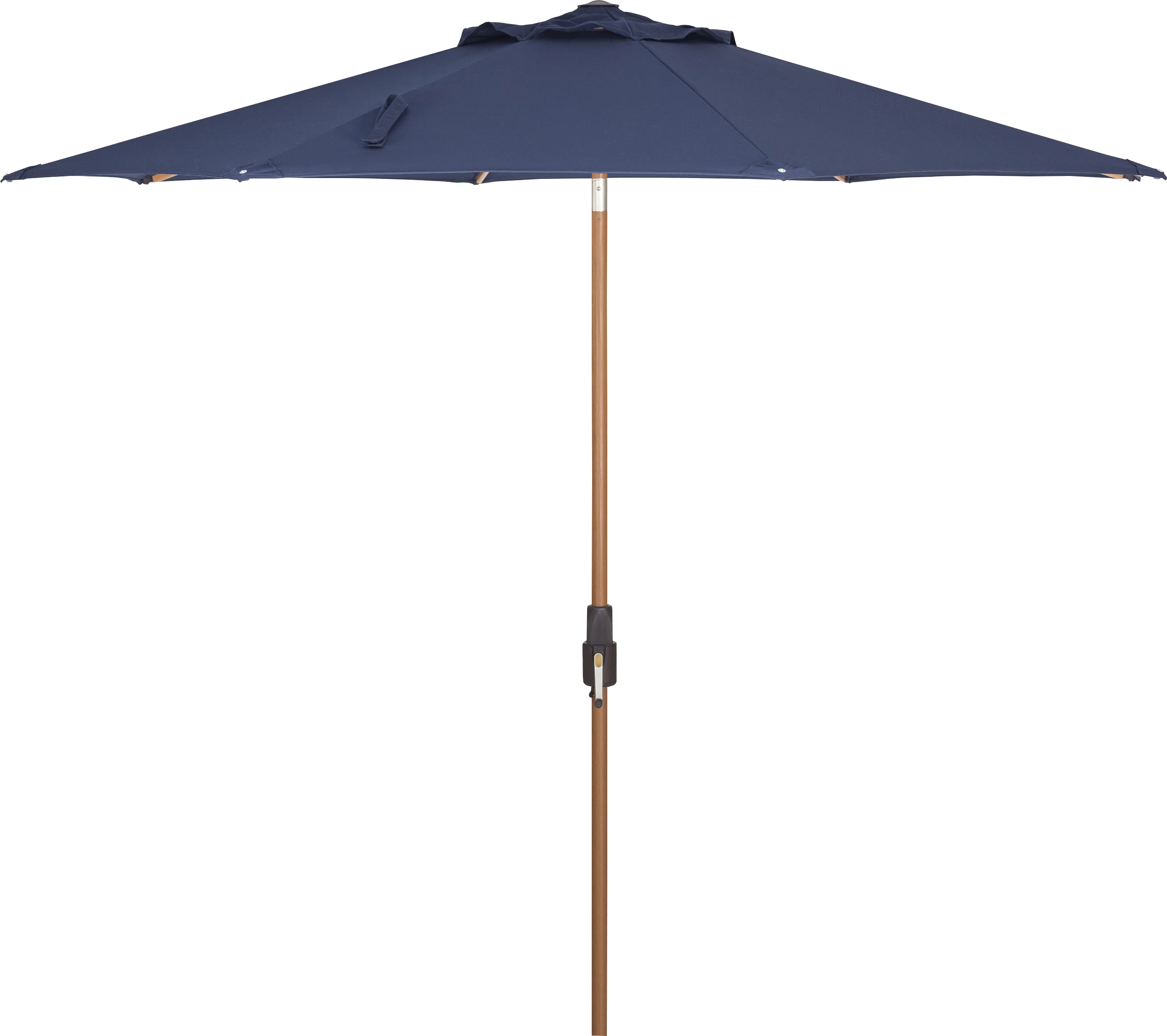 Mission Viejo Natural Finish 9' Octagon Navy Outdoor Umbrella - Thumbnail - Image 1