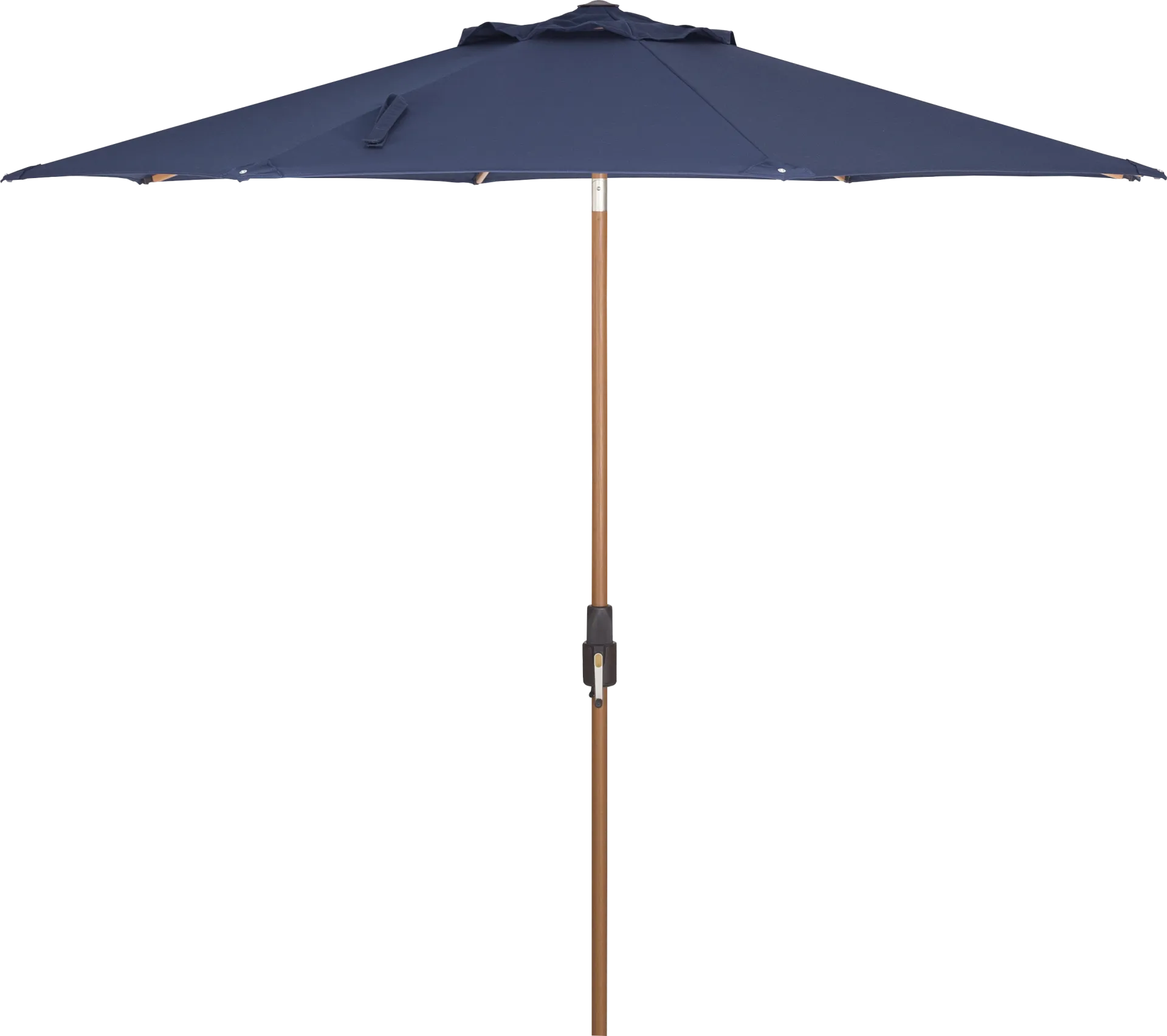 Mission Viejo Natural Finish 9' Octagon Navy Outdoor Umbrella - Image 1