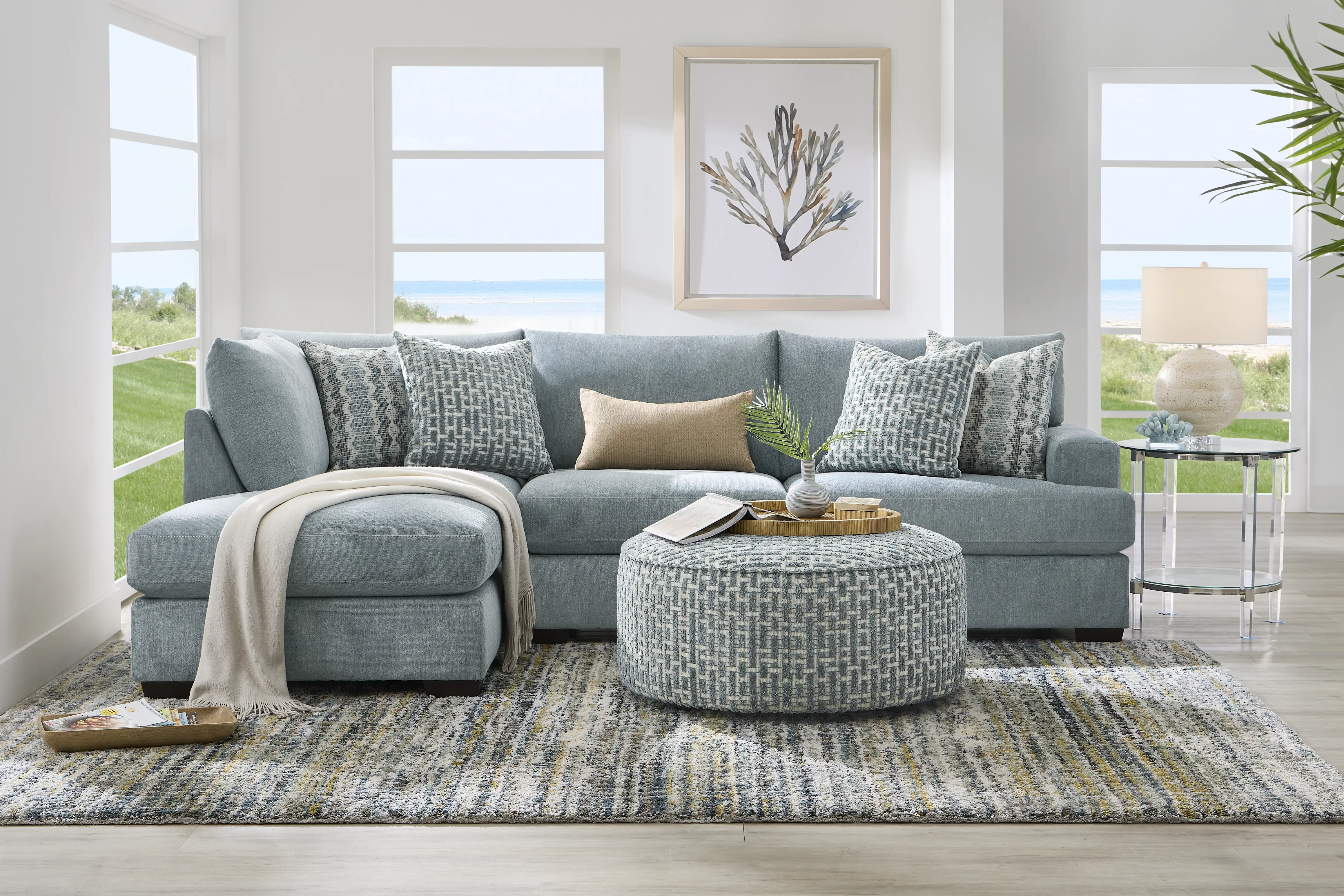 Cypress Street Sky 3 Pc Sectional Living Room - Image 1