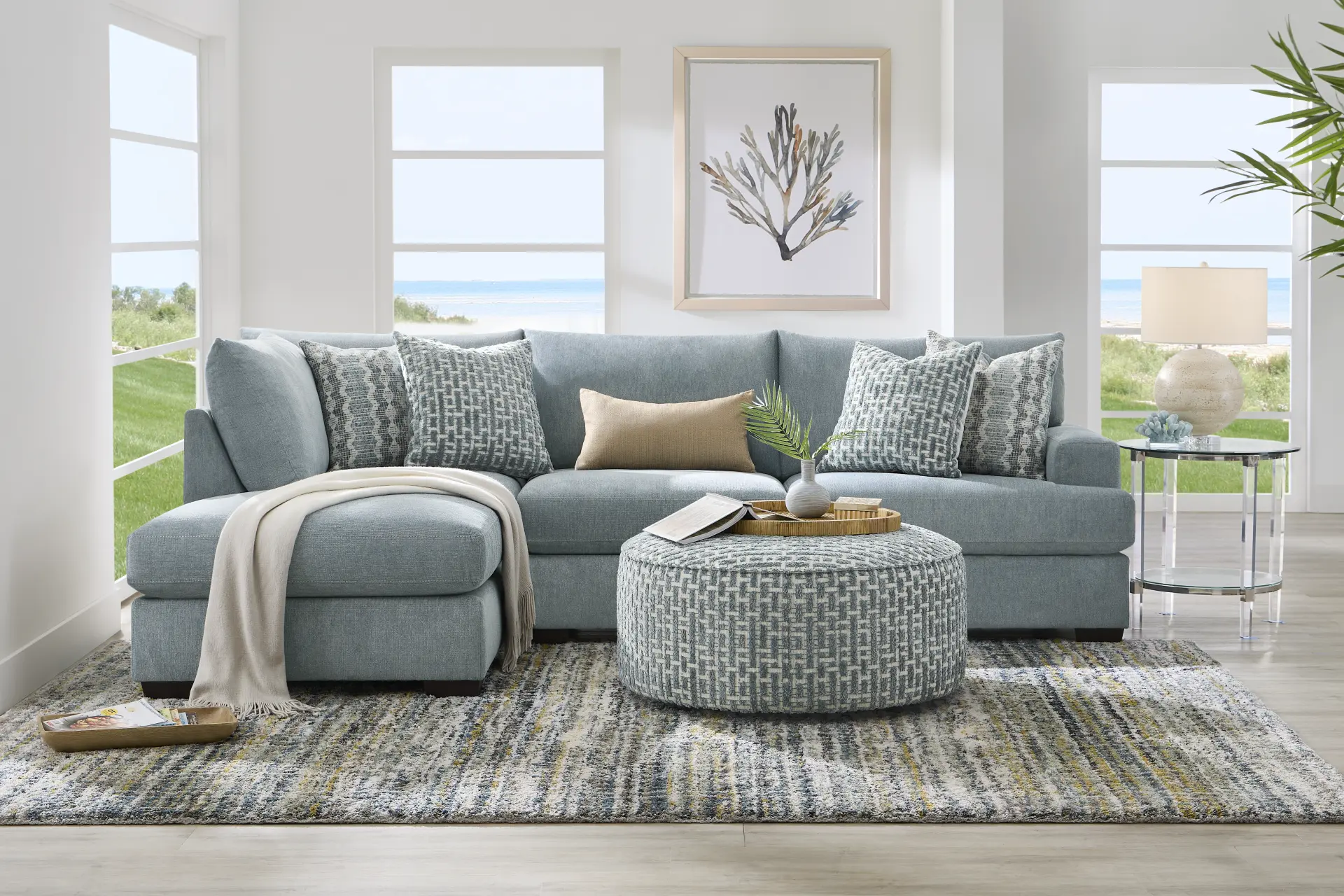Cypress Street Sky 3 Pc Sectional Living Room