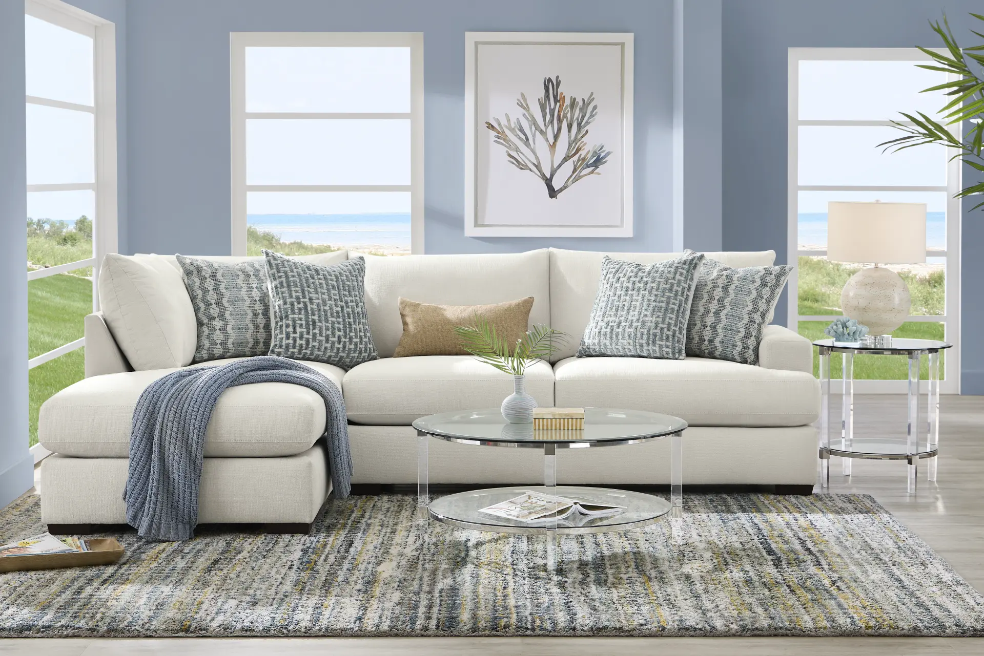 Cypress Street White 2 Pc Sectional