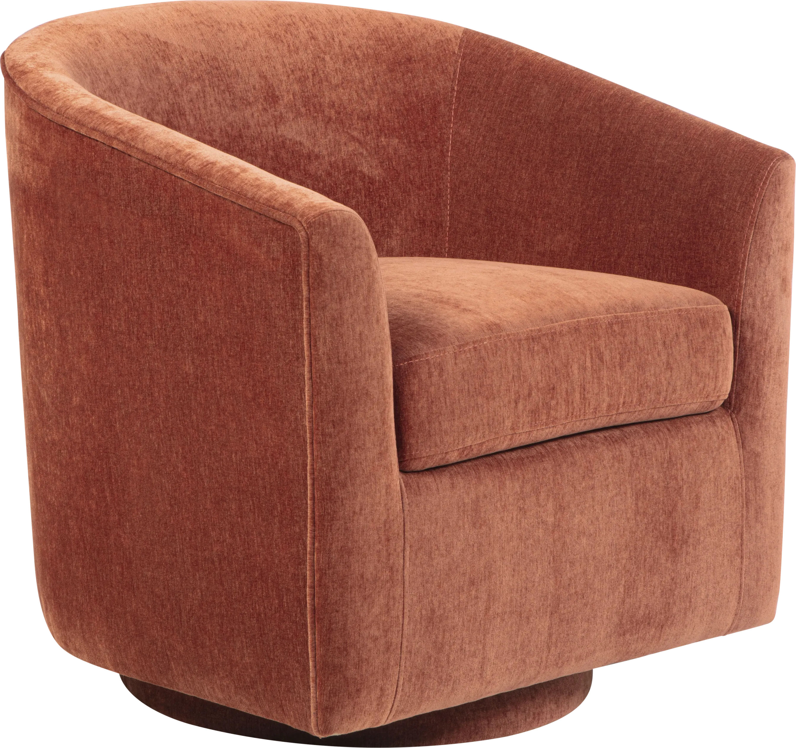 Mikaela Rust Swivel Accent Chair - Thumbnail - Image 1