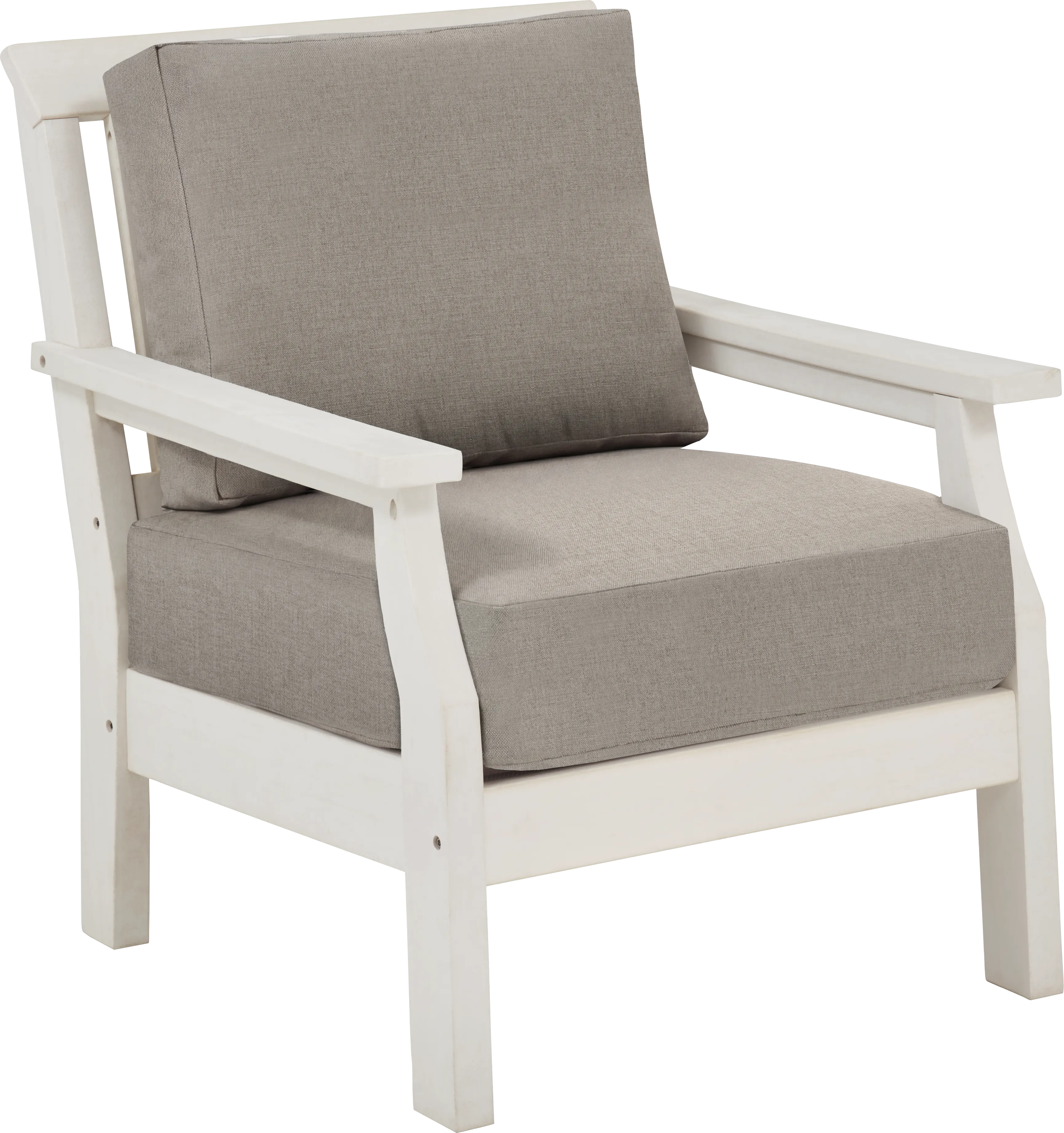 Eastlake White 4 Pc Outdoor Seating Set with Mushroom Cushions - Thumbnail - Image 4
