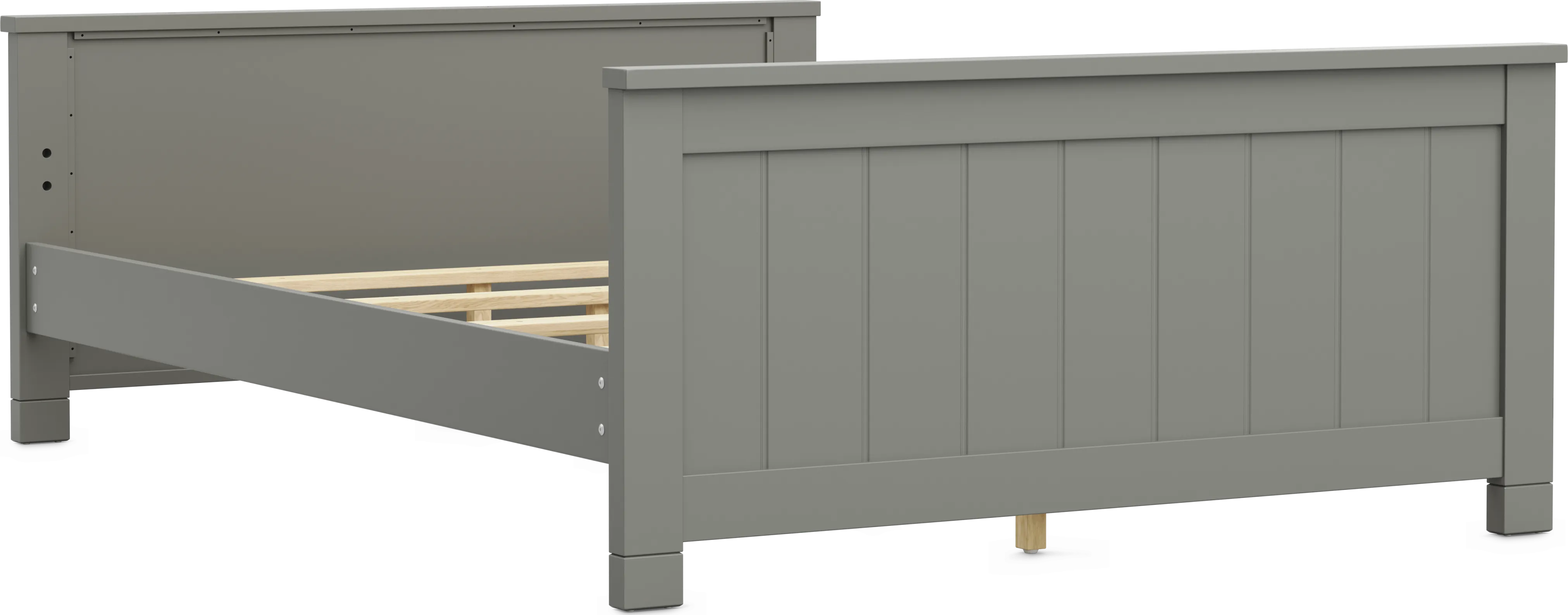 Kids Cottage Colors 2.0 Gray Full Low Profile Bed - Thumbnail - Image 1