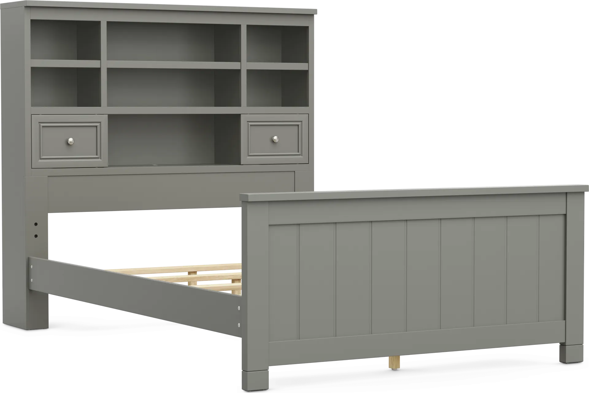 Kids Cottage Colors 2.0 Gray Full Bookcase Bed - Image 1