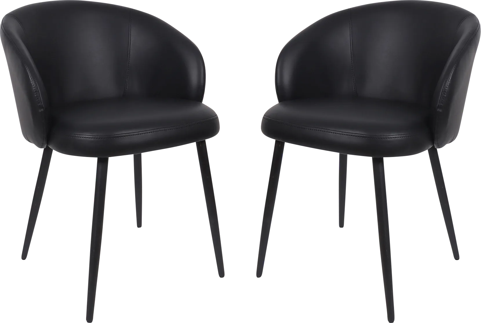 Lesah Black Side Chair, Set of 2 - Thumbnail - Image 1