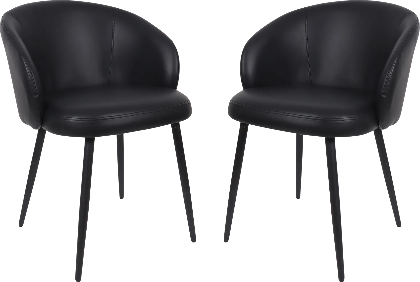 Lesah Black Side Chair, Set of 2