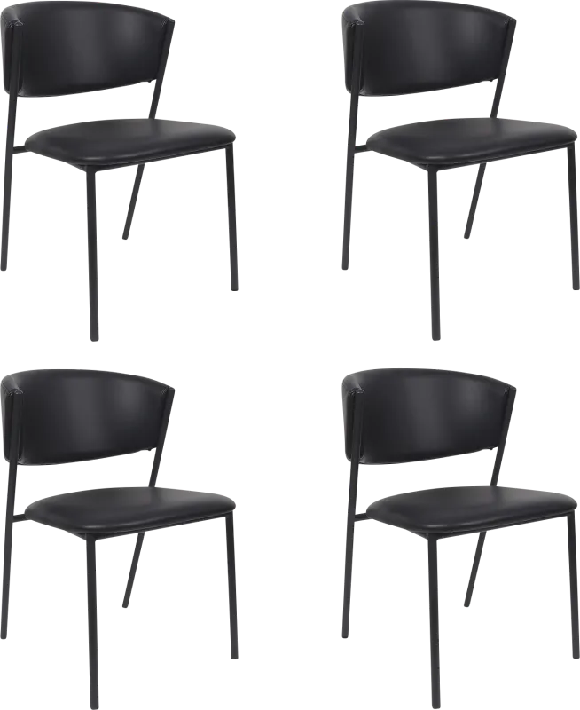 Iramse Black Side Chair, Set of 4