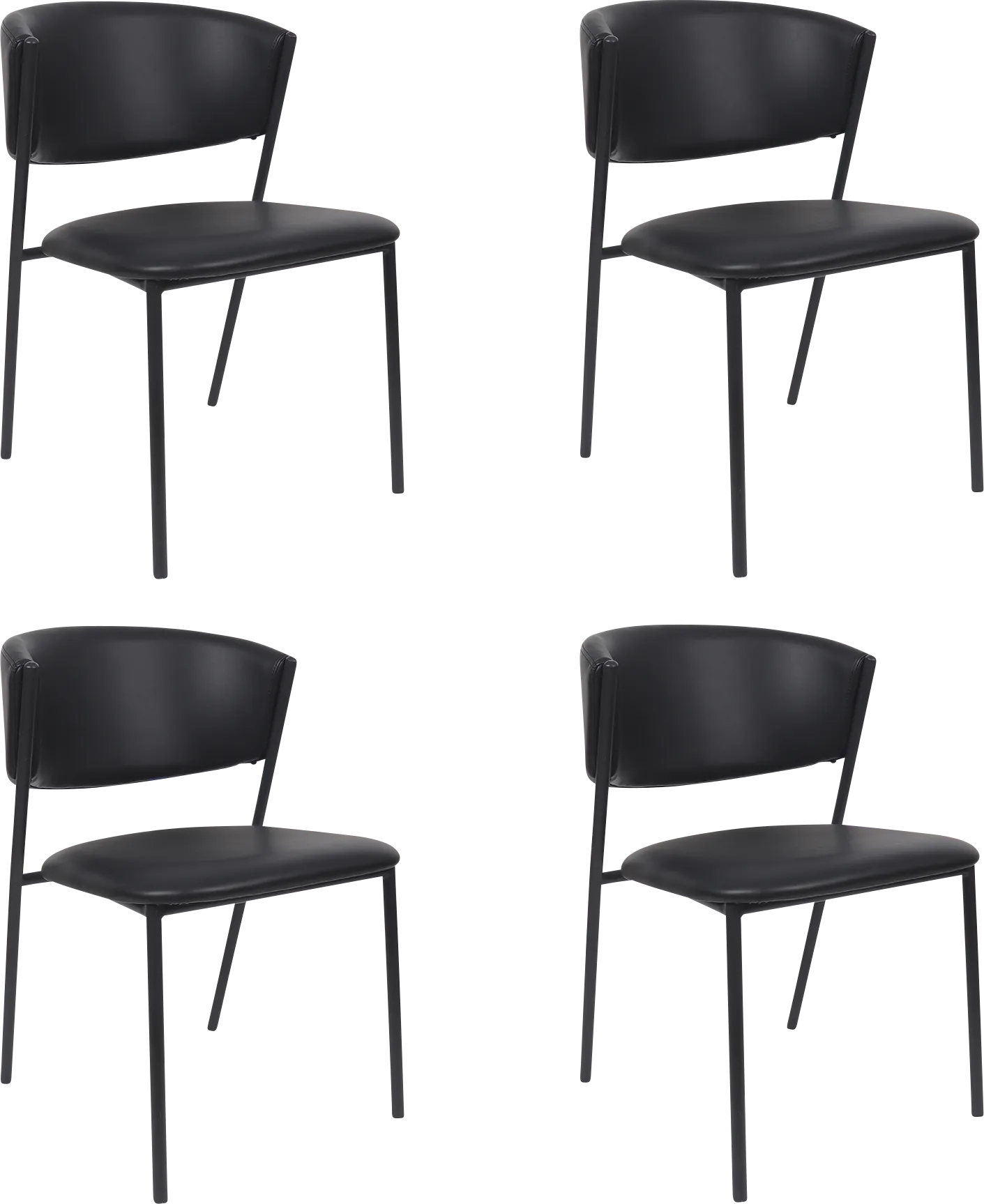Iramse Black Side Chair, Set of 4 - Image 1