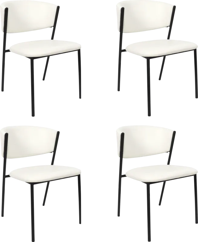 Iramse White Side Chair, Set of 4