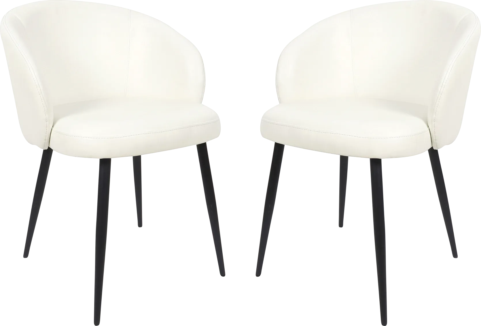 Lesah White Side Chair, Set of 2 - Thumbnail - Image 1