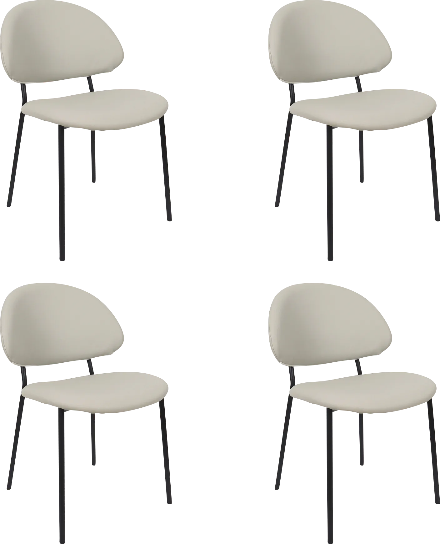 Joud Gray Side Chair, Set of 4 - Image 1