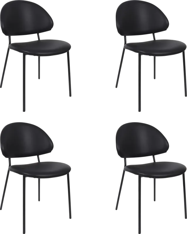 Joud Black Side Chair, Set of 4