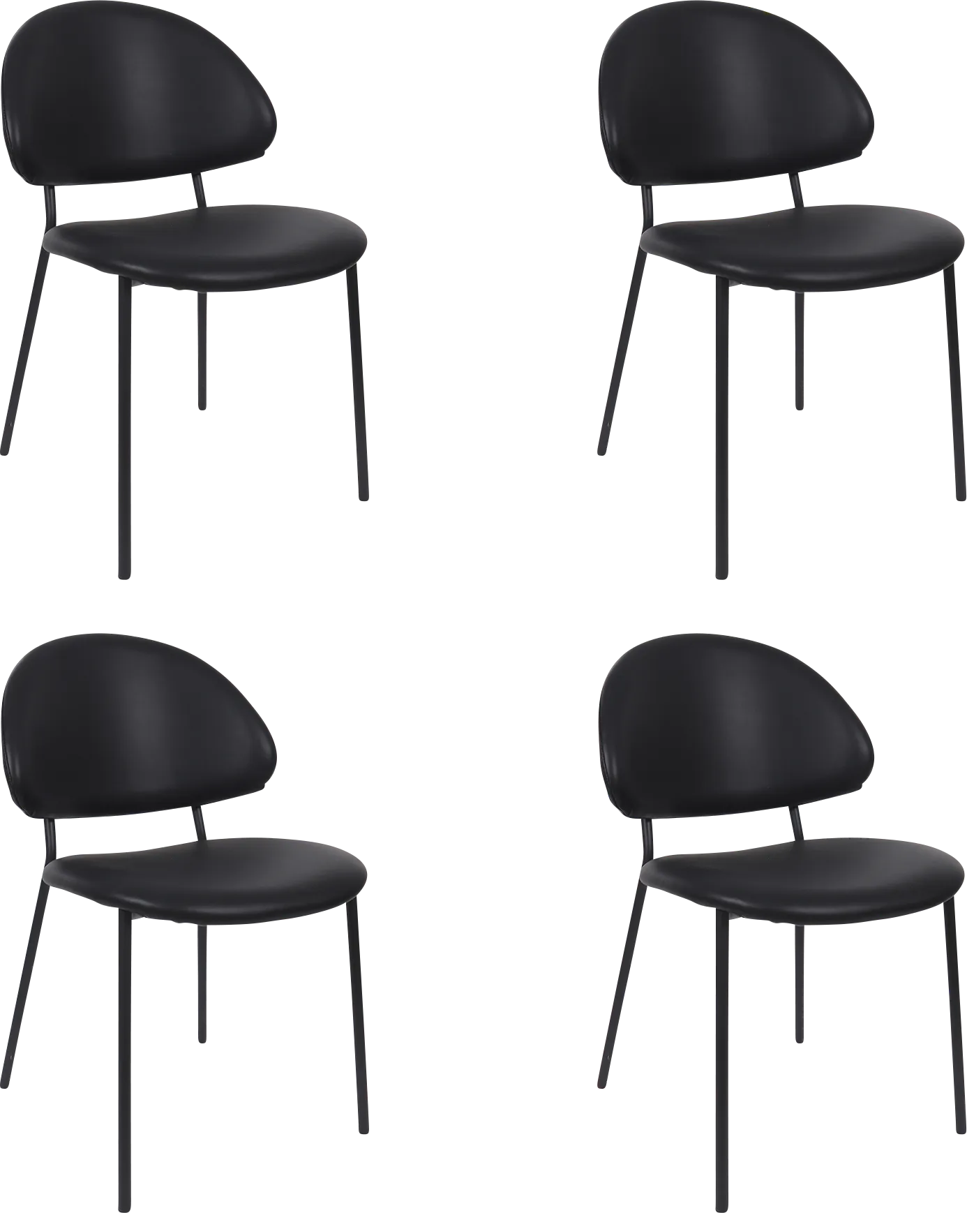 Joud Black Side Chair, Set of 4 - Image 1