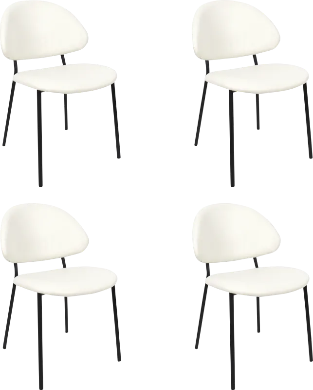 Joud White Side Chair, Set of 4