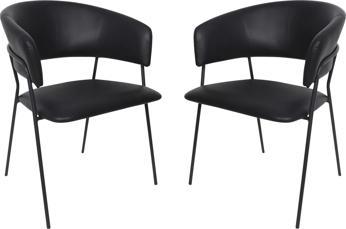 Nadol Black Armchair, Set of 4