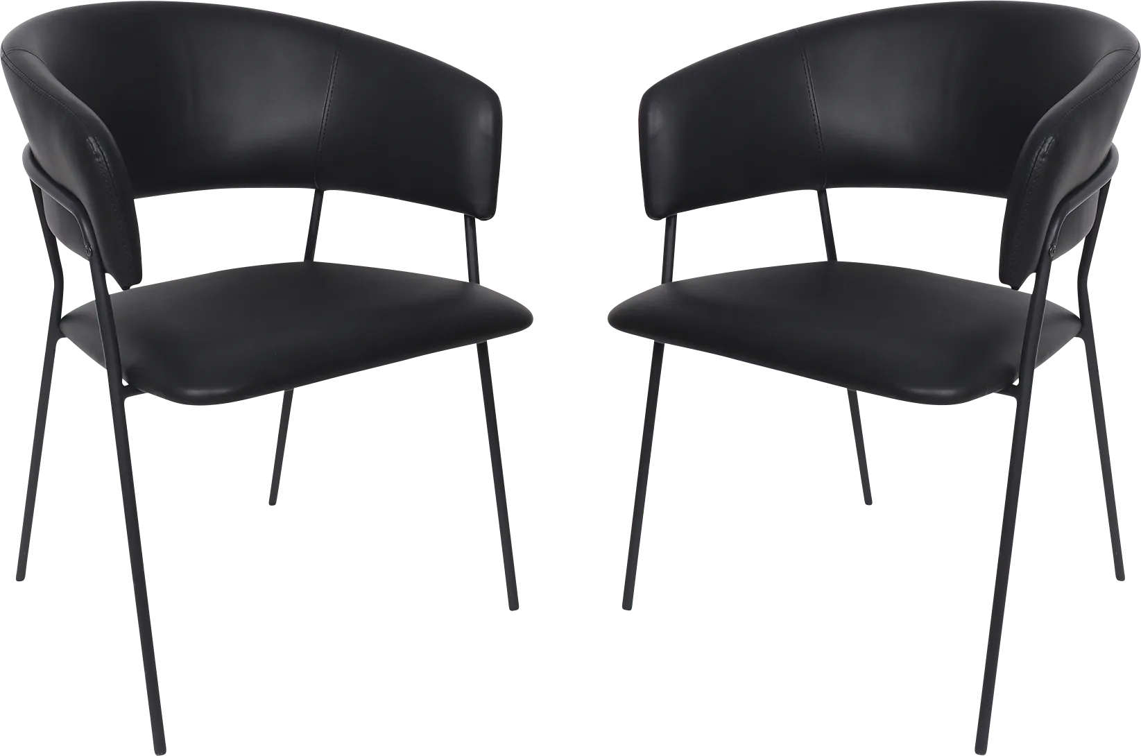 Nadol Black Armchair, Set of 4 - Image 1