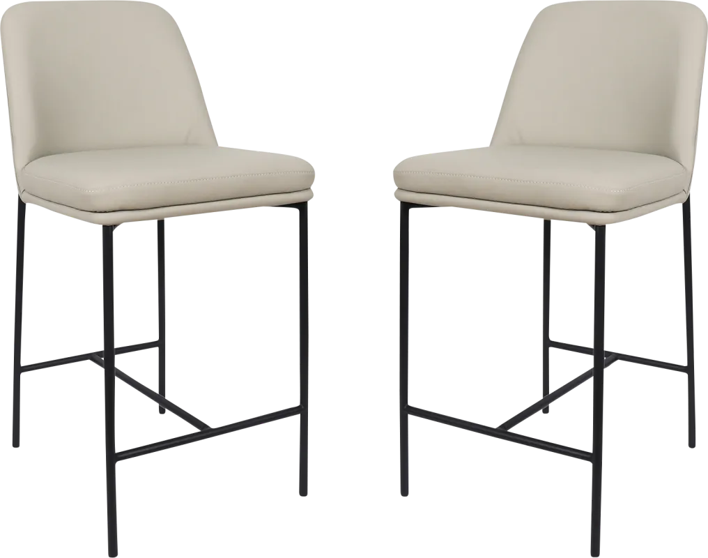 Nasli Gray Counter Stool, Set of 2