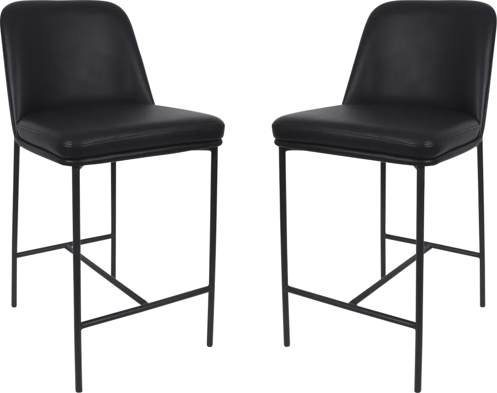 Nasli Black Counter Stool, Set of 2