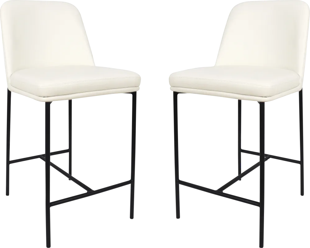 Nasli White Counter Stool, Set of 2