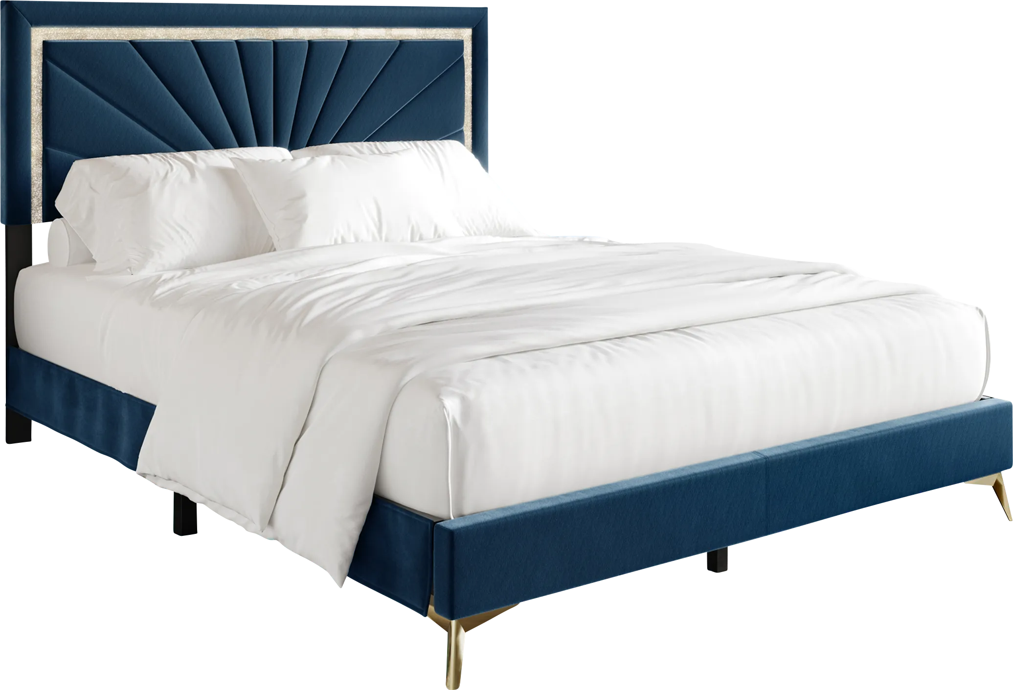 Locust Navy Blue Twin Bed - Thumbnail - Image 1