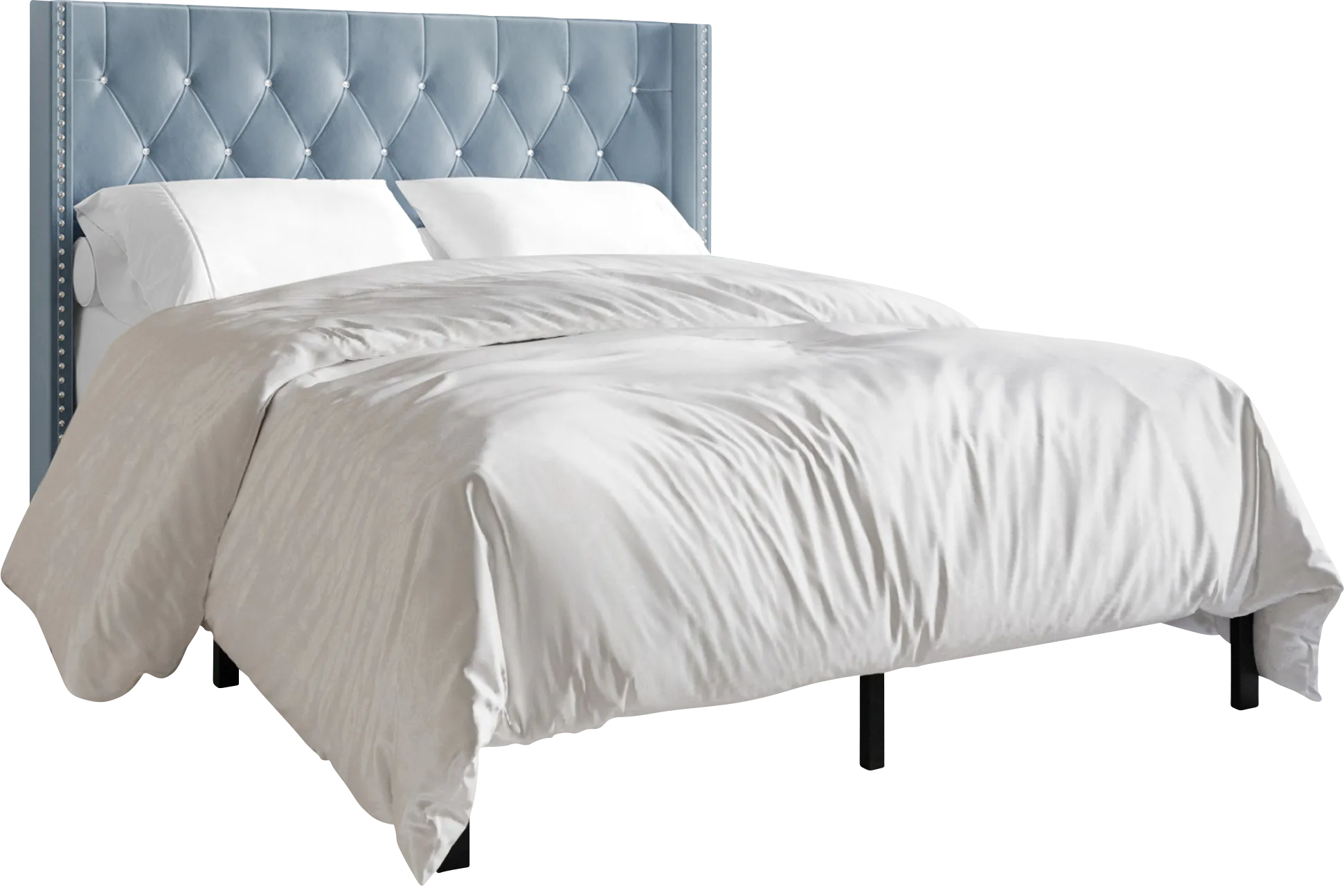 Flaxavenue Light Blue Twin Bed - Thumbnail - Image 1