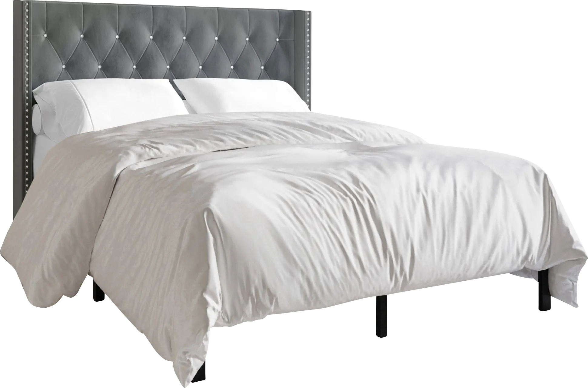 Flaxavenue Light Gray Twin Bed - Thumbnail - Image 1