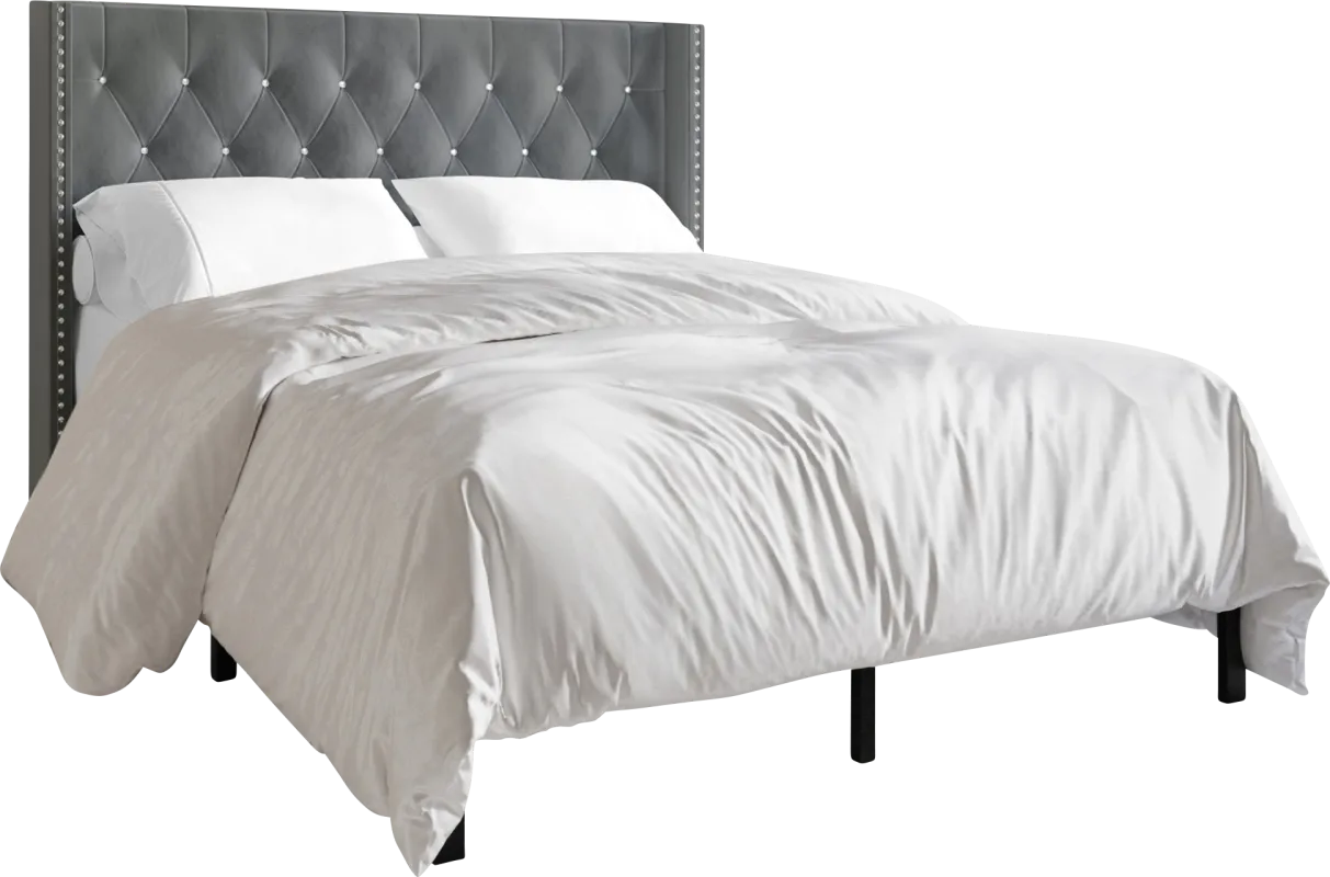 Flaxavenue Light Gray Twin Bed