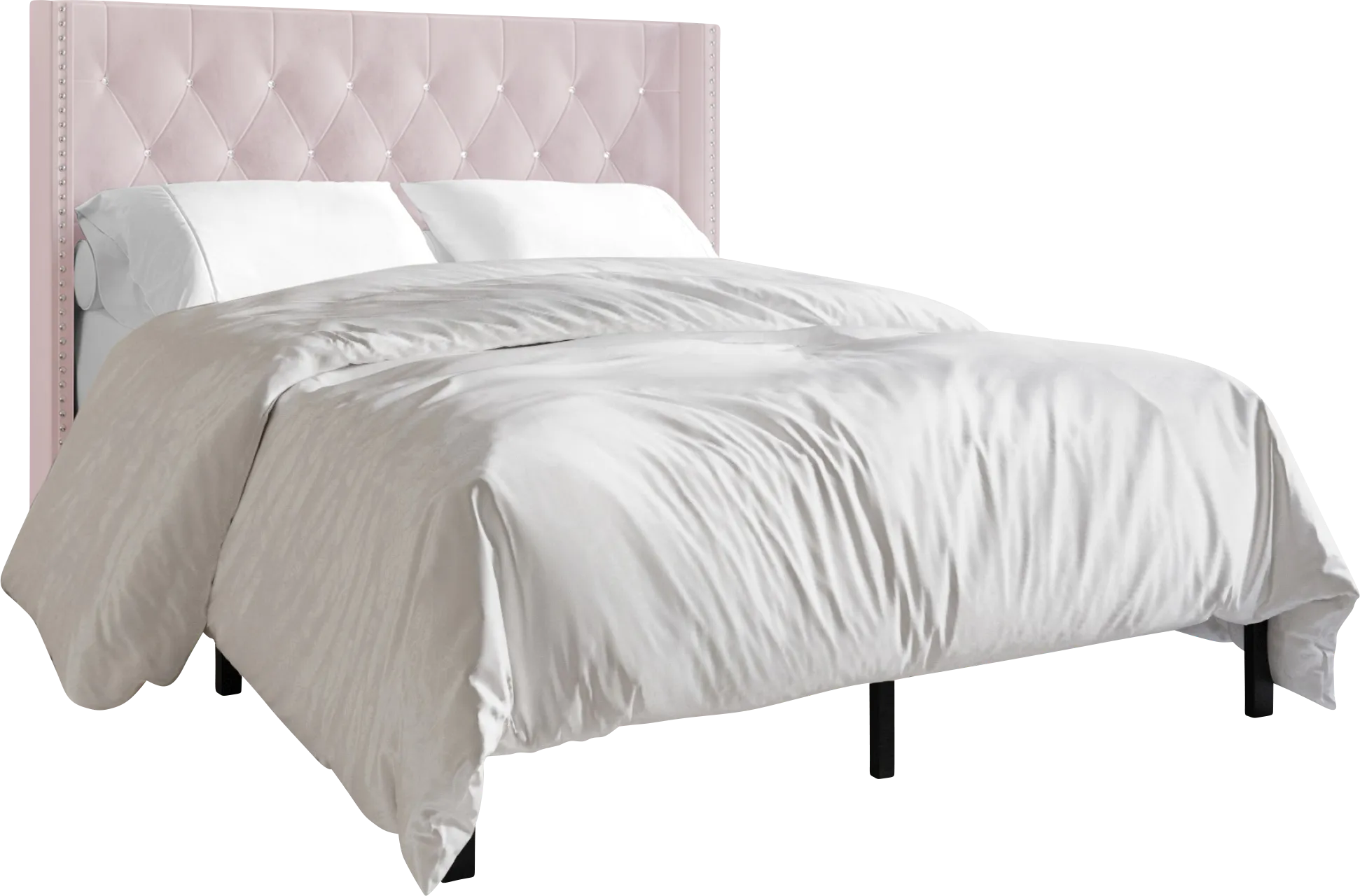 Flaxavenue Light Pink Twin Bed - Thumbnail - Image 1