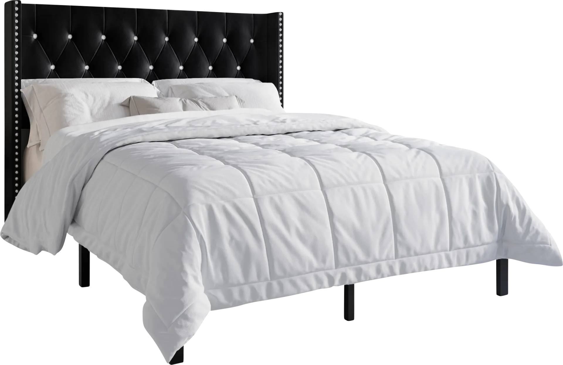 Flintrow Black Full Bed with 2 Nightstands - Image 1