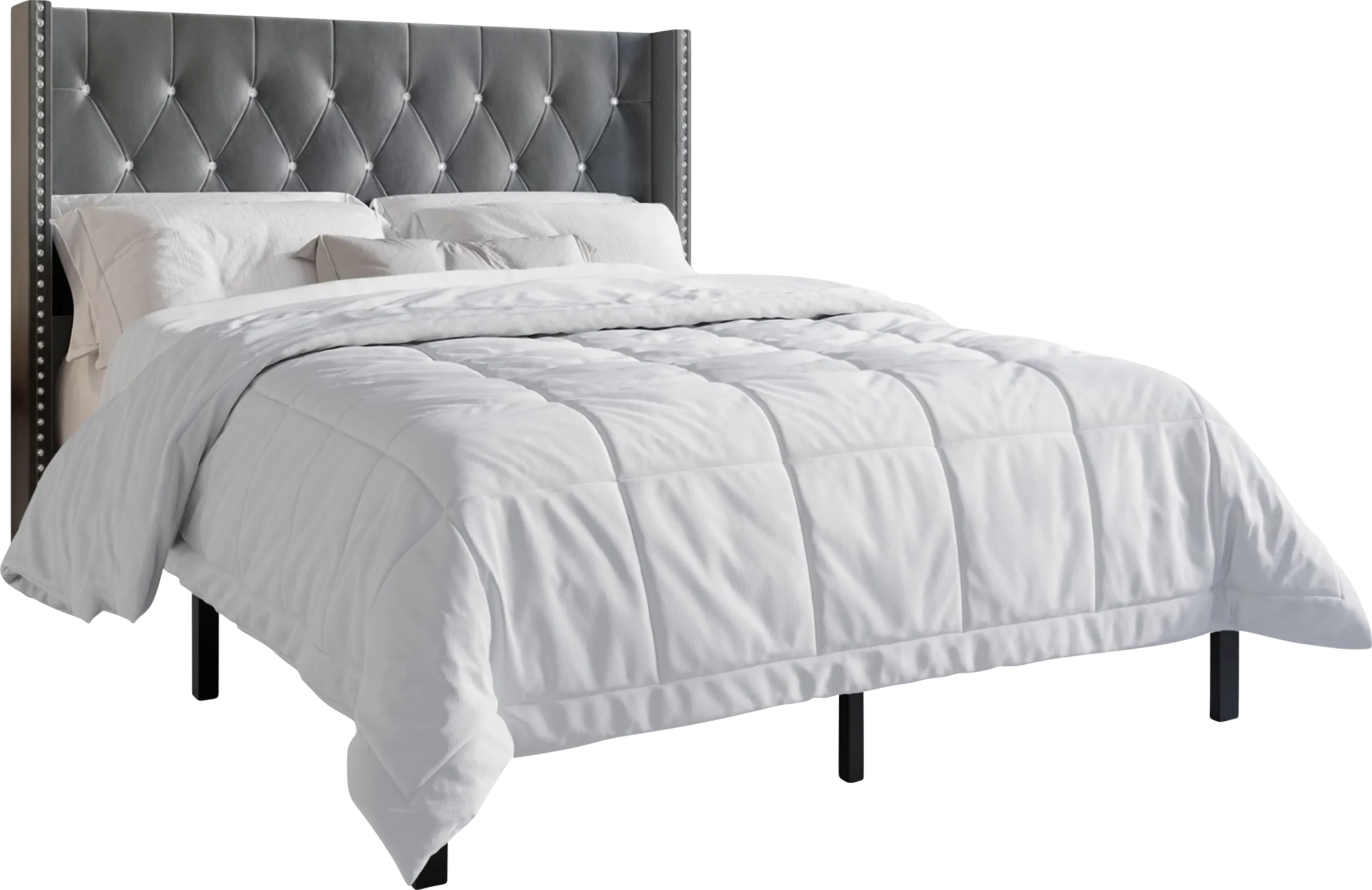 Flintrow Gray Full Bed with 2 Nightstands - Thumbnail - Image 1