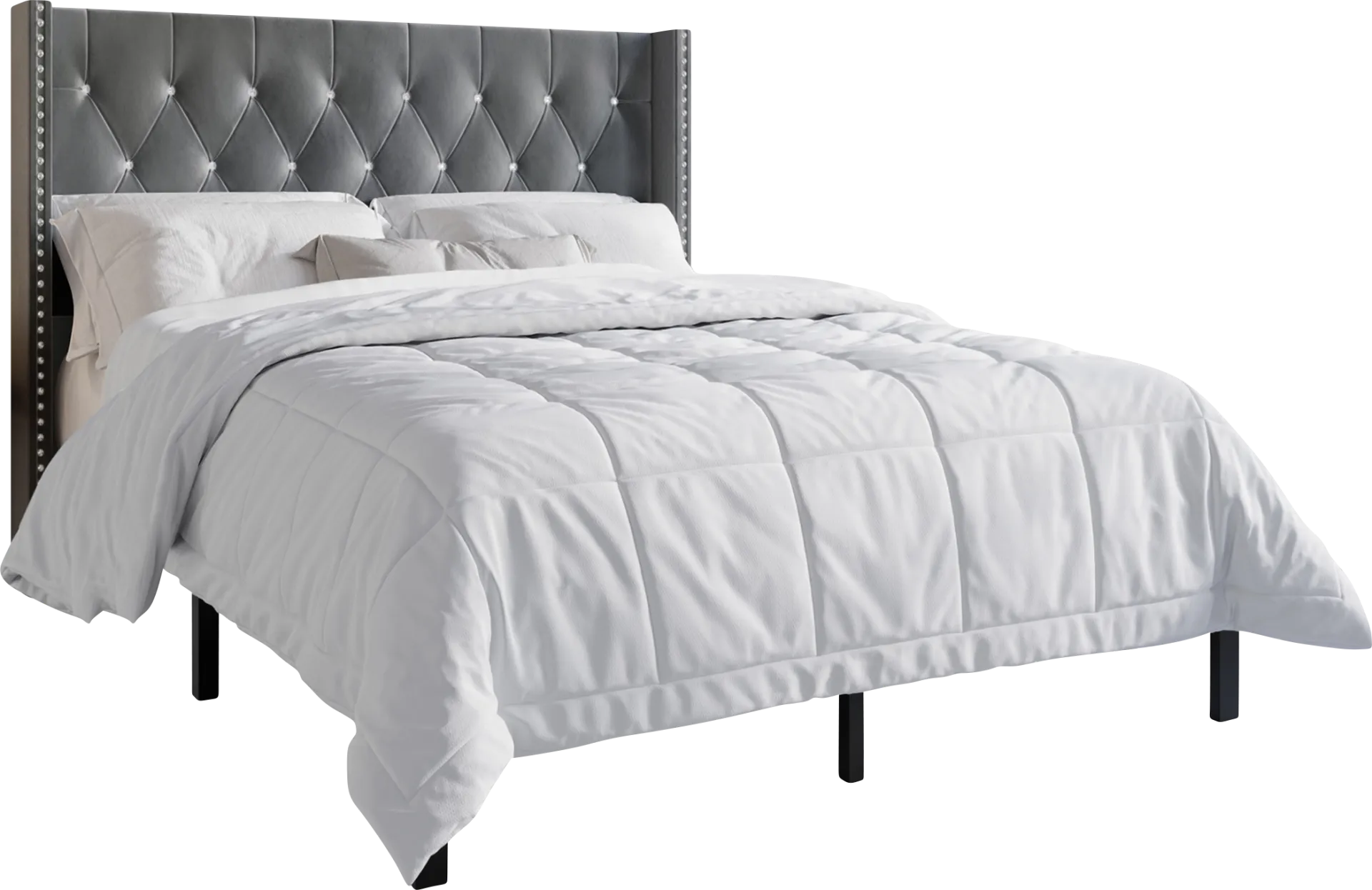 Flintrow Gray Full Bed with 2 Nightstands - Image 1