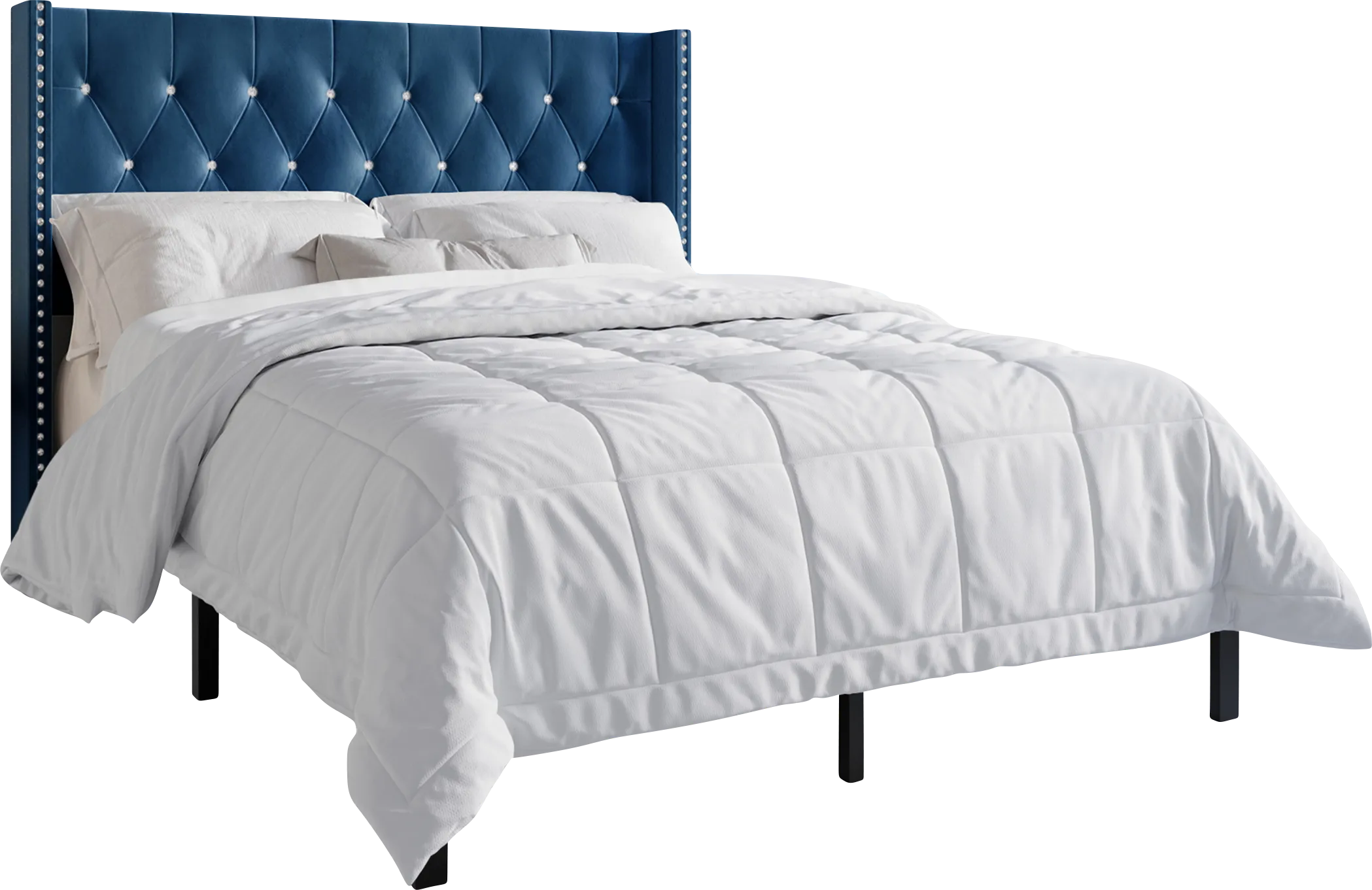 Flintrow Blue Full Bed with 2 Nightstands - Thumbnail - Image 1