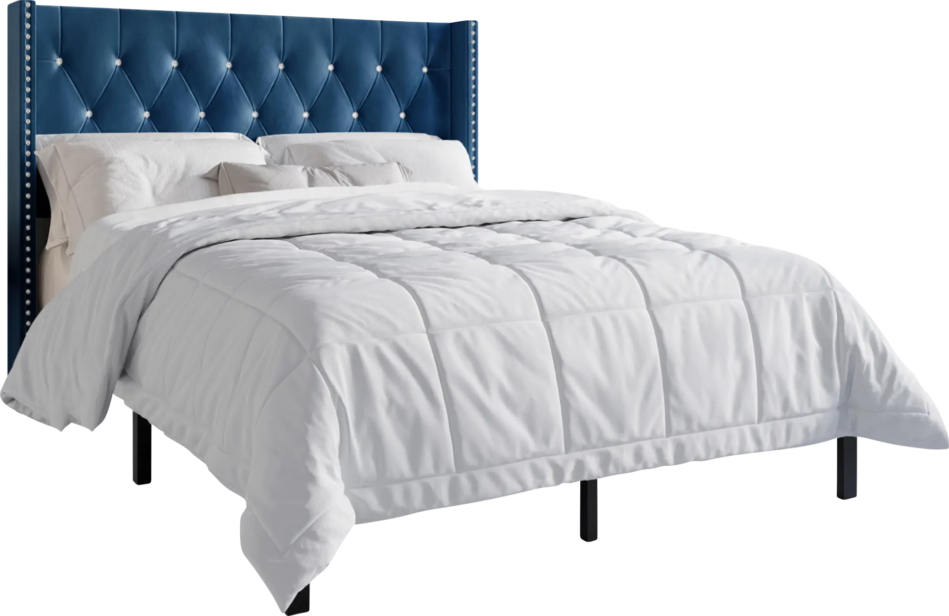 Flintrow Blue Full Bed with 2 Nightstands