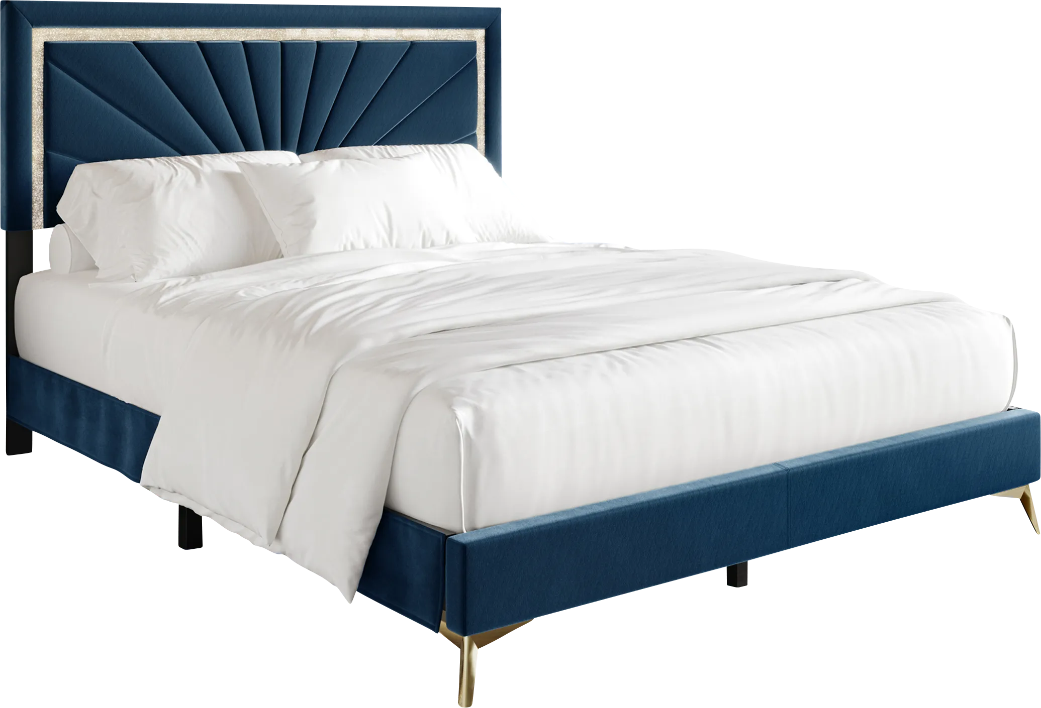 Locust Navy Blue Full Bed - Thumbnail - Image 1