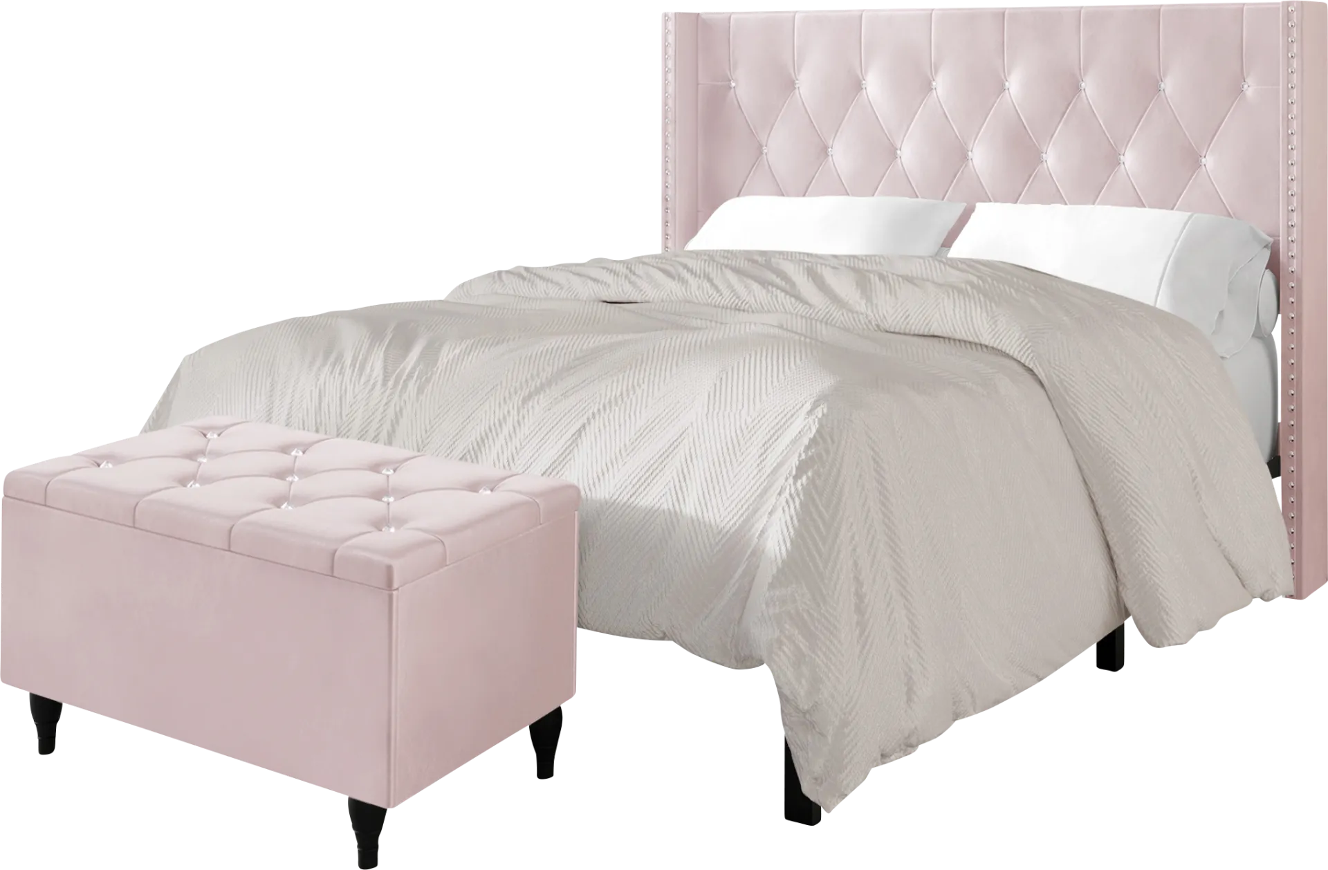 Plaisend Light Pink Full Bed - Image 1