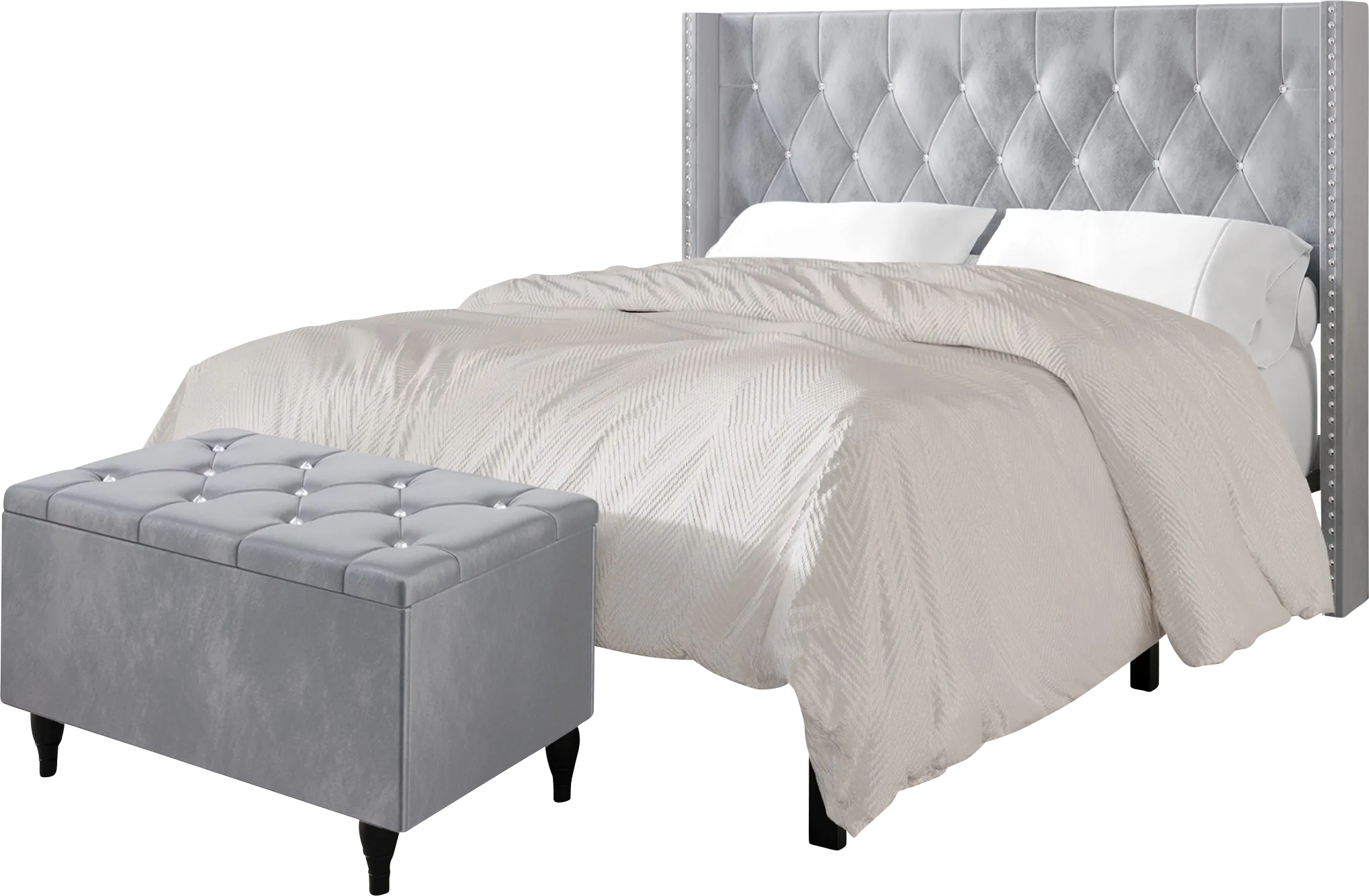 Plaisend Gray Full Bed - Thumbnail - Image 1