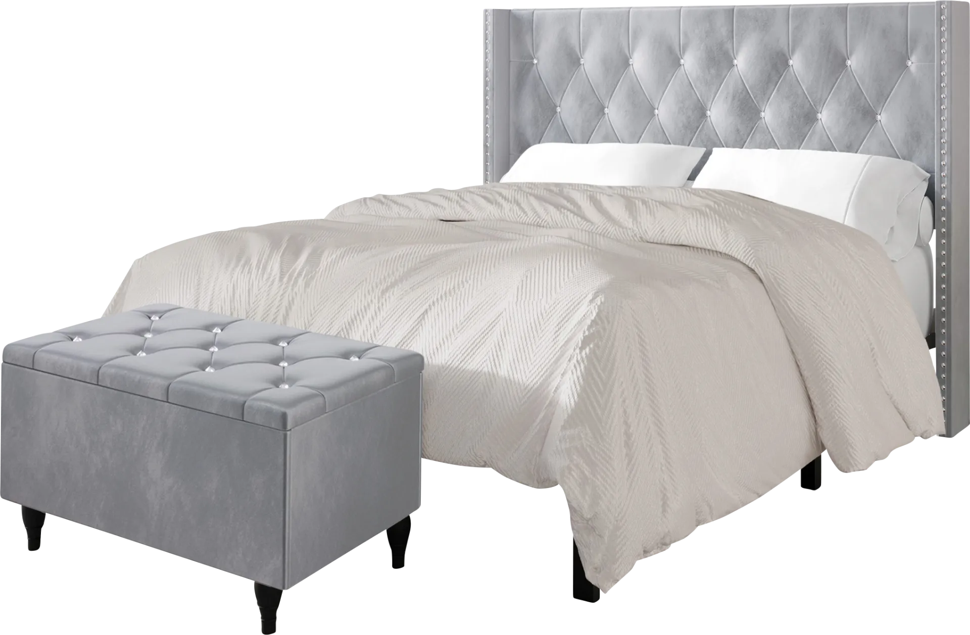 Plaisend Gray Full Bed - Image 1