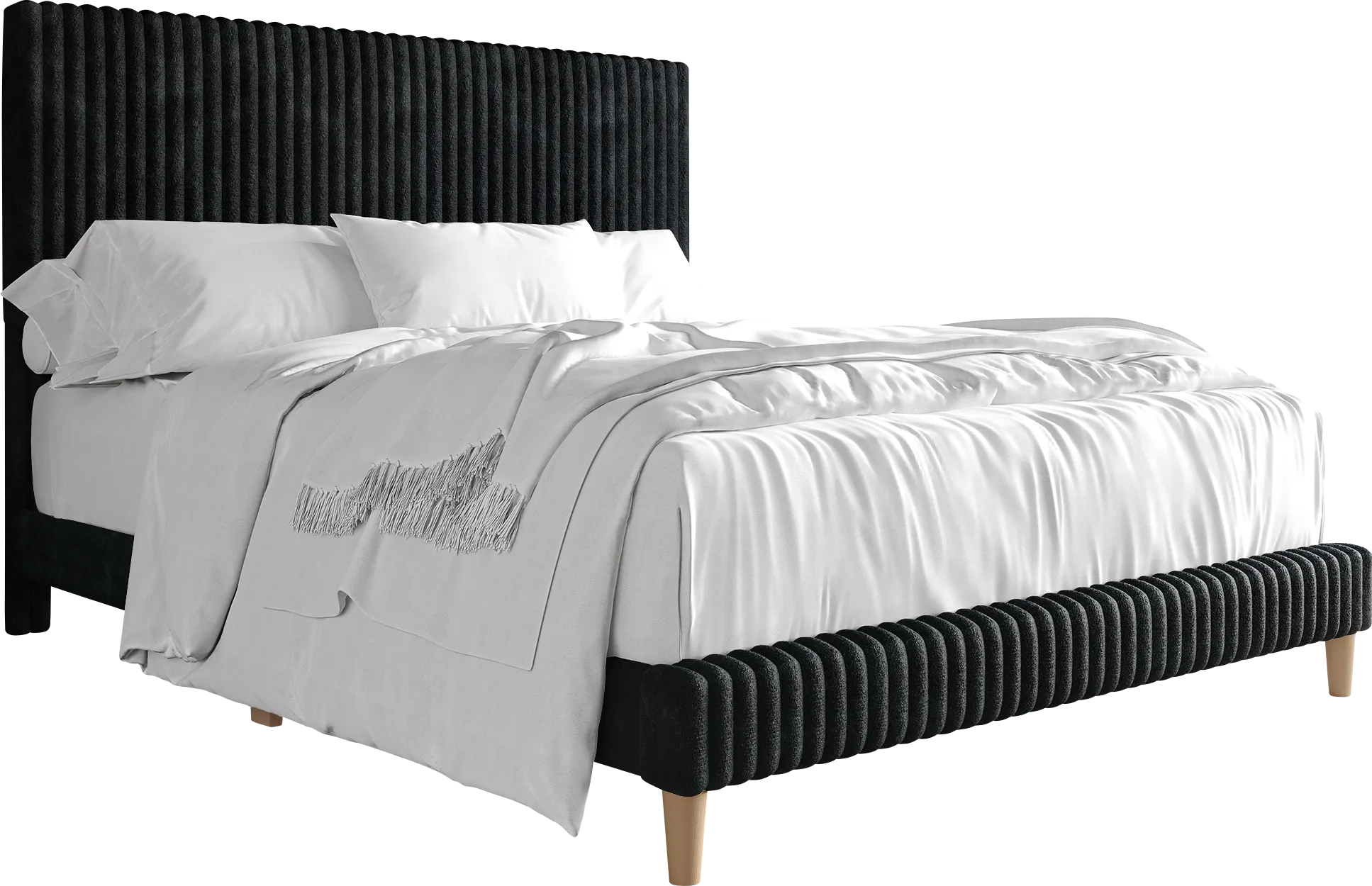 Najah Dark Gray Twin Upholstered Bed - Thumbnail - Image 1